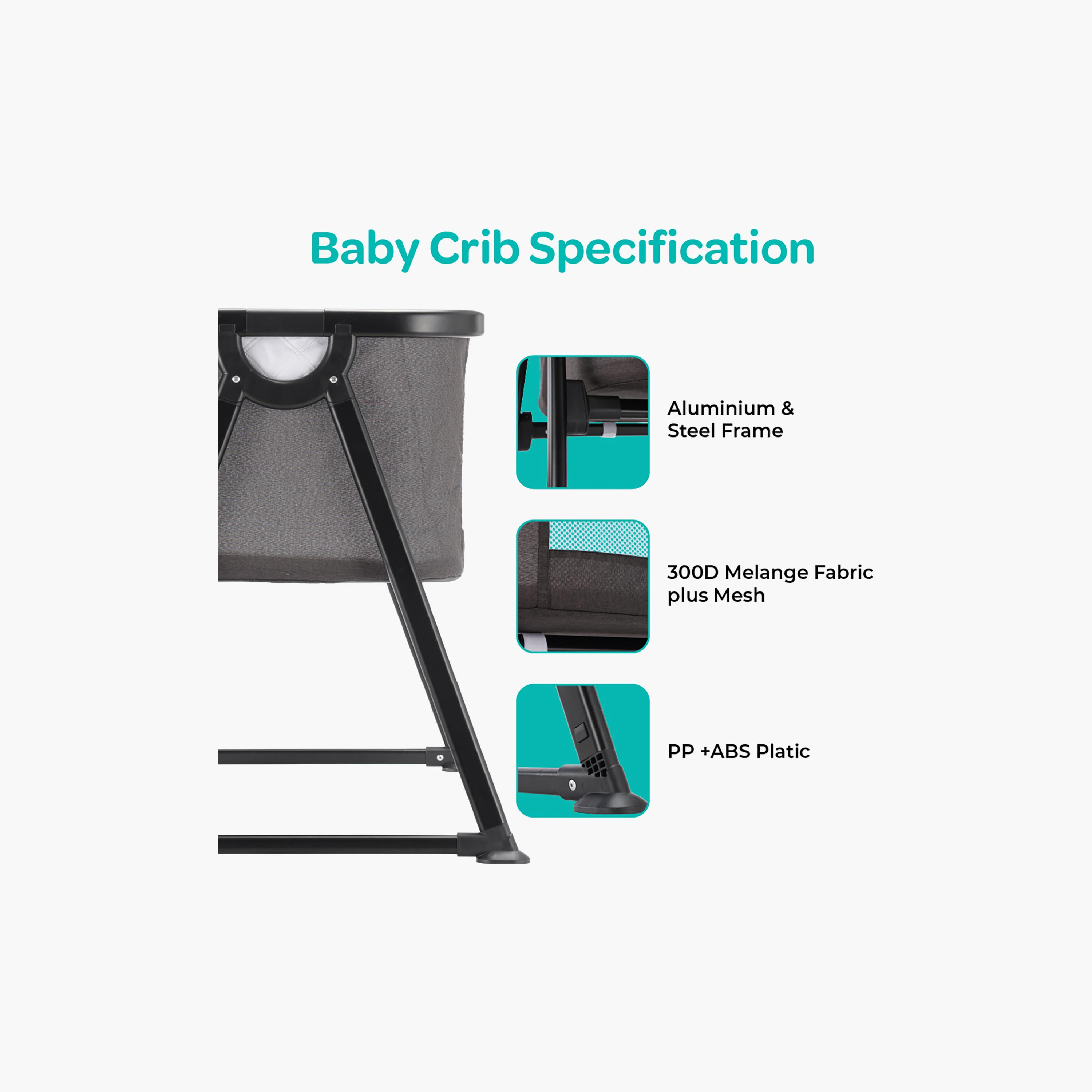 سرير أطفال قابل للطي بهيكل ألومنيوم مع مرتبة مبطنة وحقيبة حمل من مون سيرين-baby-nursery-furniture-cribsandbeds-babycribs-image-4
