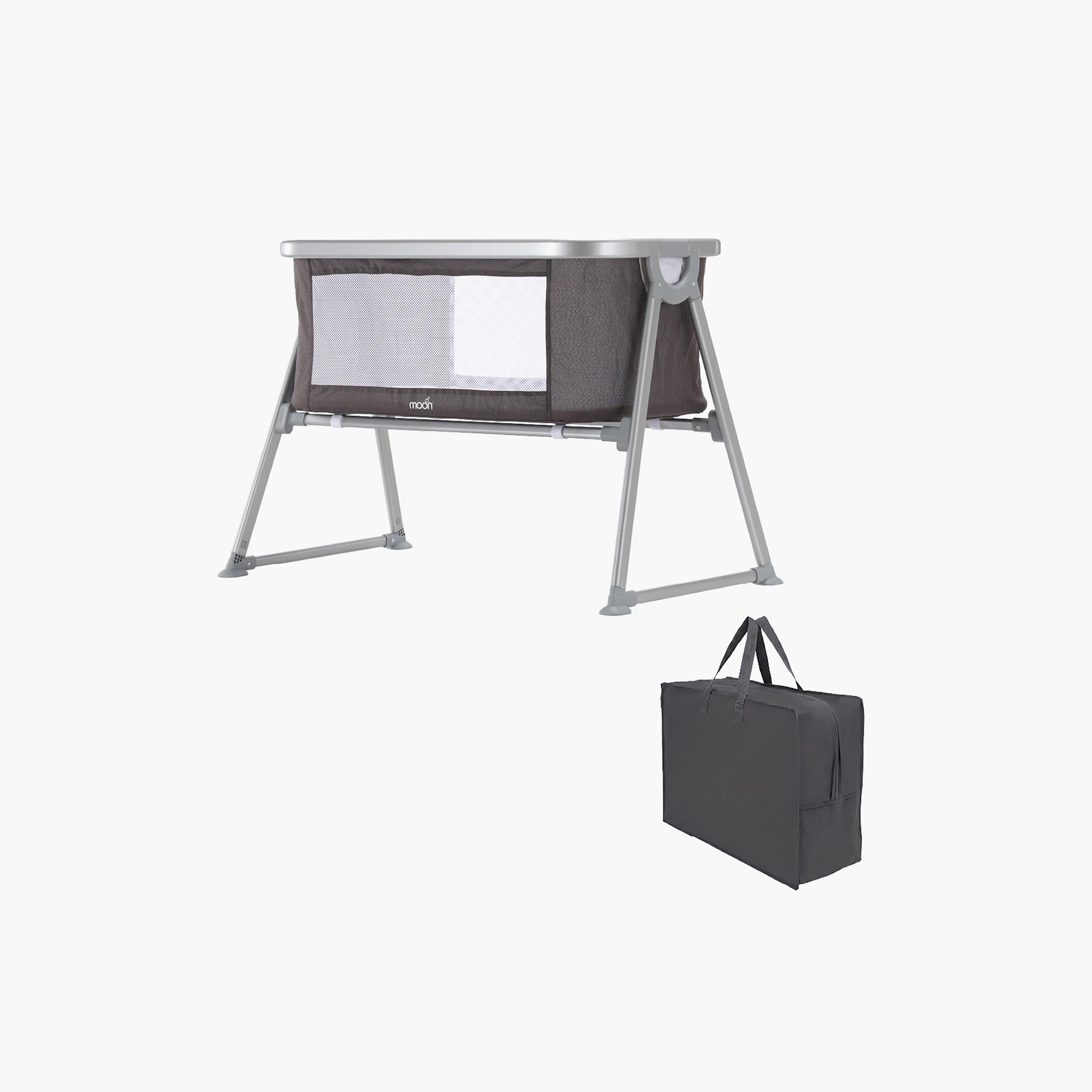 سرير أطفال قابل للطي بهيكل ألومنيوم مع مرتبة مبطنة وحقيبة حمل من مون سيرين-baby-nursery-furniture-cribsandbeds-babycribs-image-1