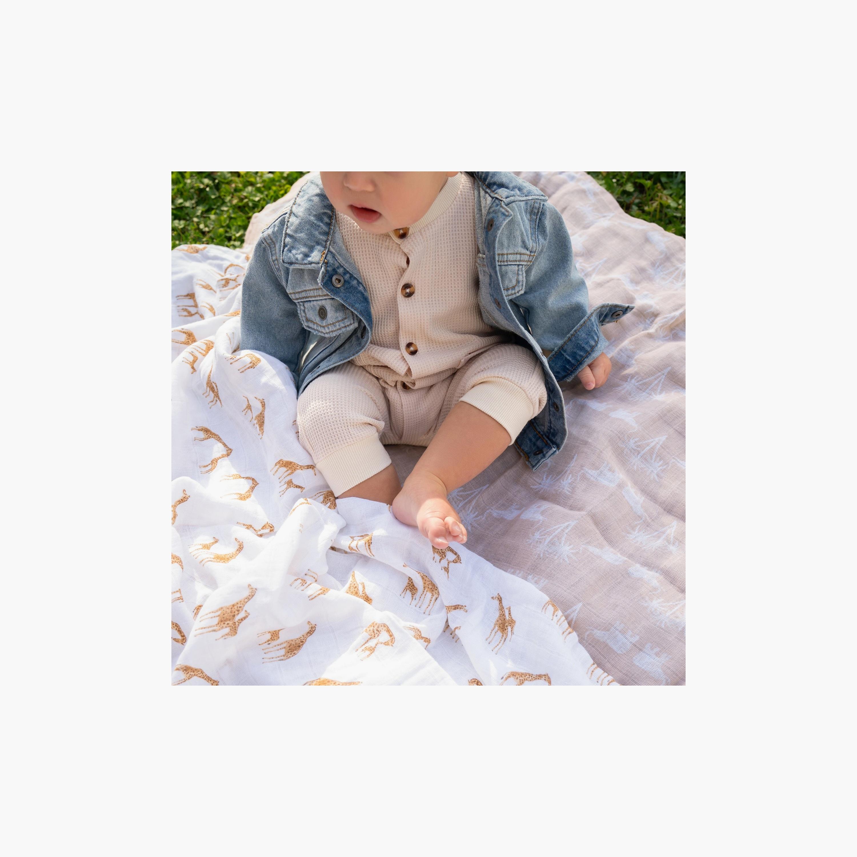 بطانيات قماط كبيرة 4 قطع للأطفال من آدن + آنيه-baby-nursery-blanketsandswaddles-receivingblankets-image-4