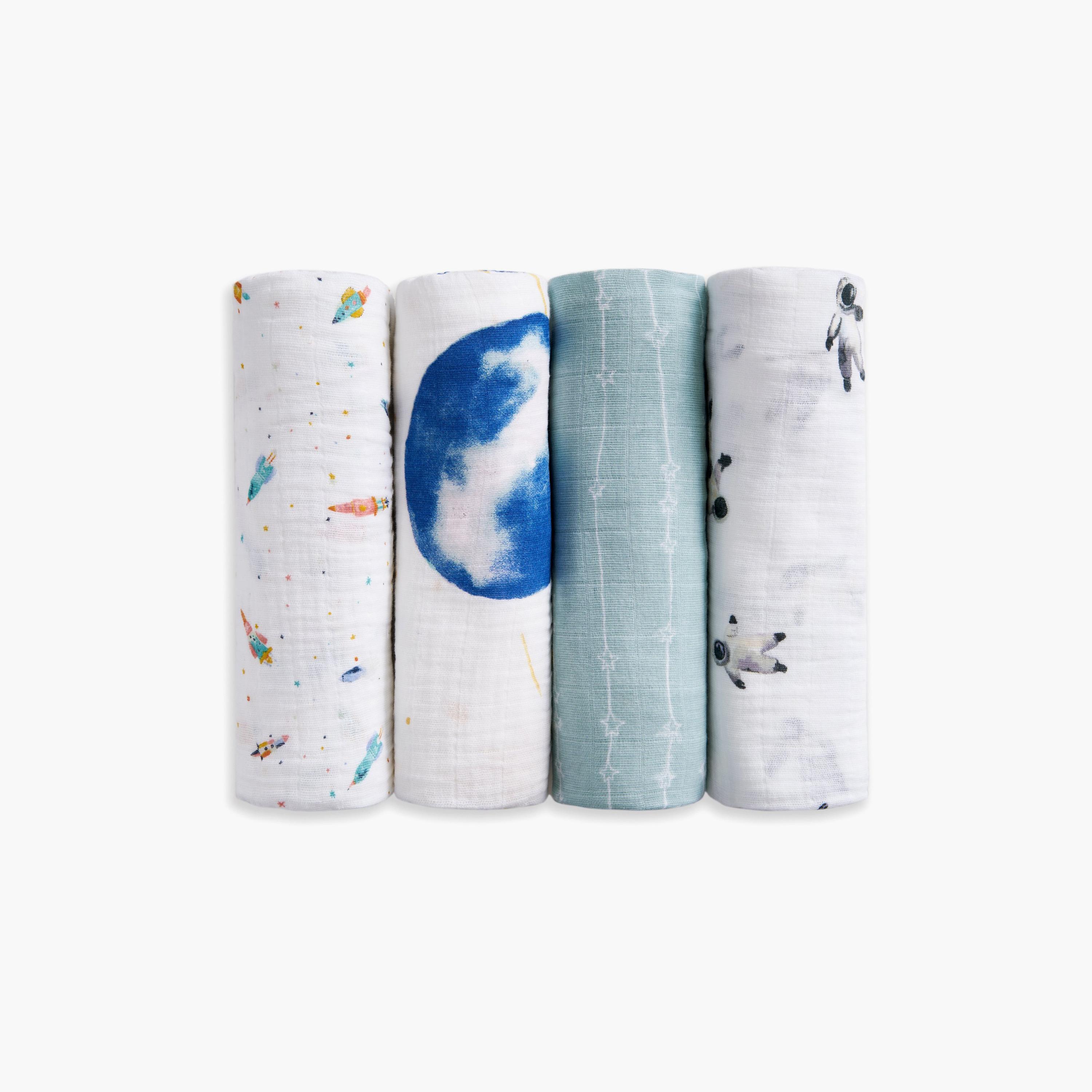 بطانيات قماط كبيرة 4 قطع للأطفال من آدن + آنيه-baby-nursery-blanketsandswaddles-receivingblankets-image-1
