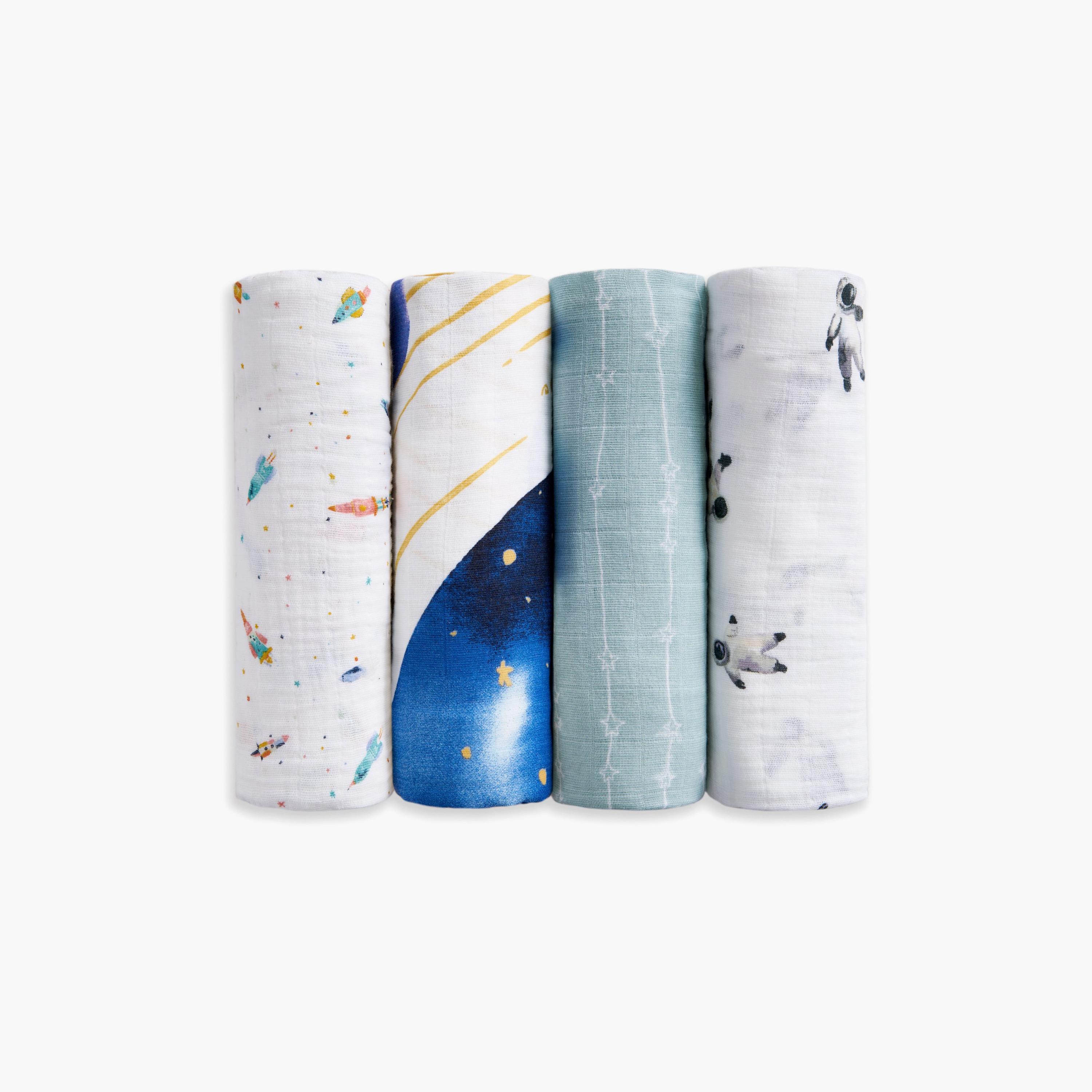 بطانيات قماط كبيرة 4 قطع للأطفال من آدن + آنيه-baby-nursery-blanketsandswaddles-receivingblankets-image-5