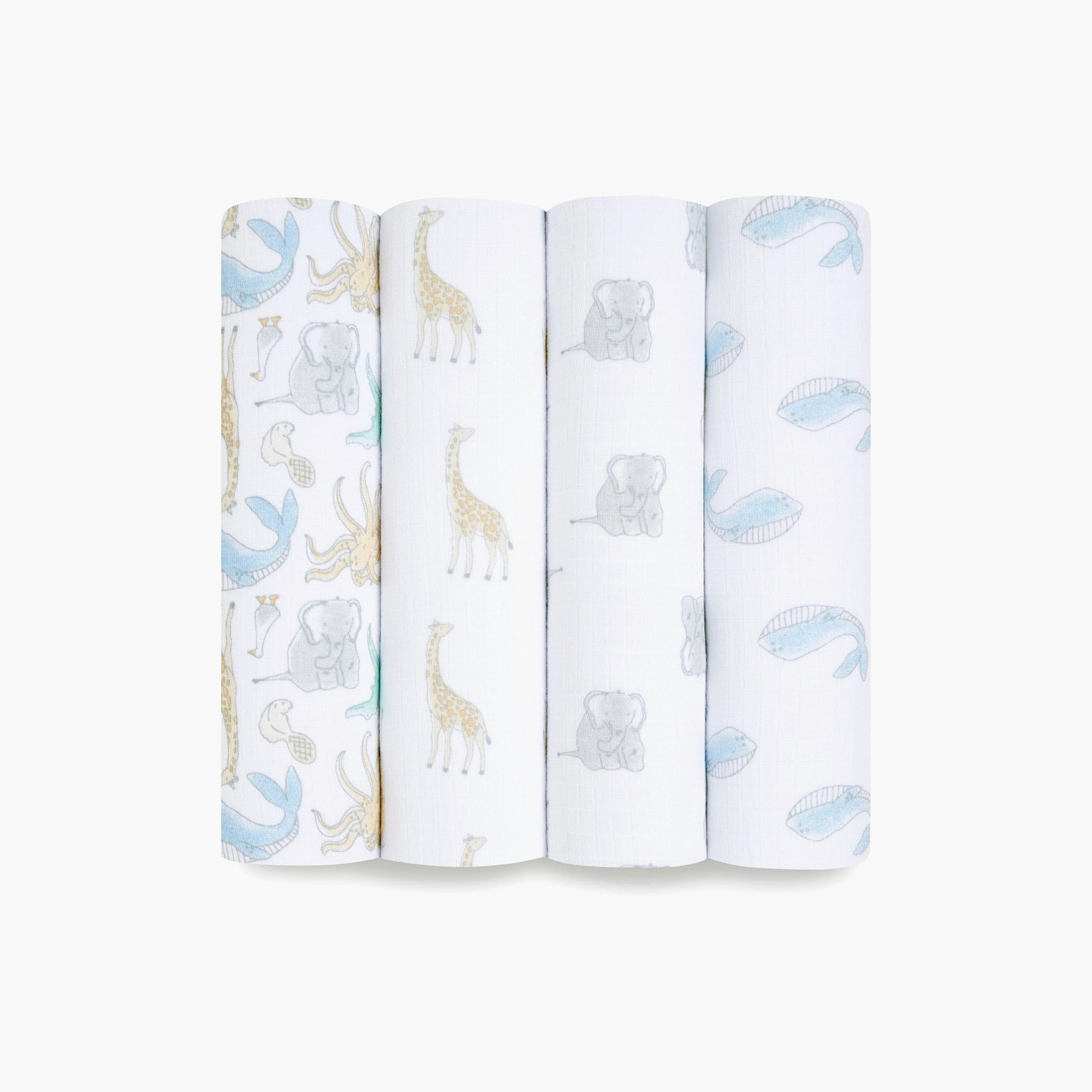 بطانيات قماط كبيرة 4 قطع للأطفال من آدن + آنيه-baby-nursery-blanketsandswaddles-receivingblankets-image-1
