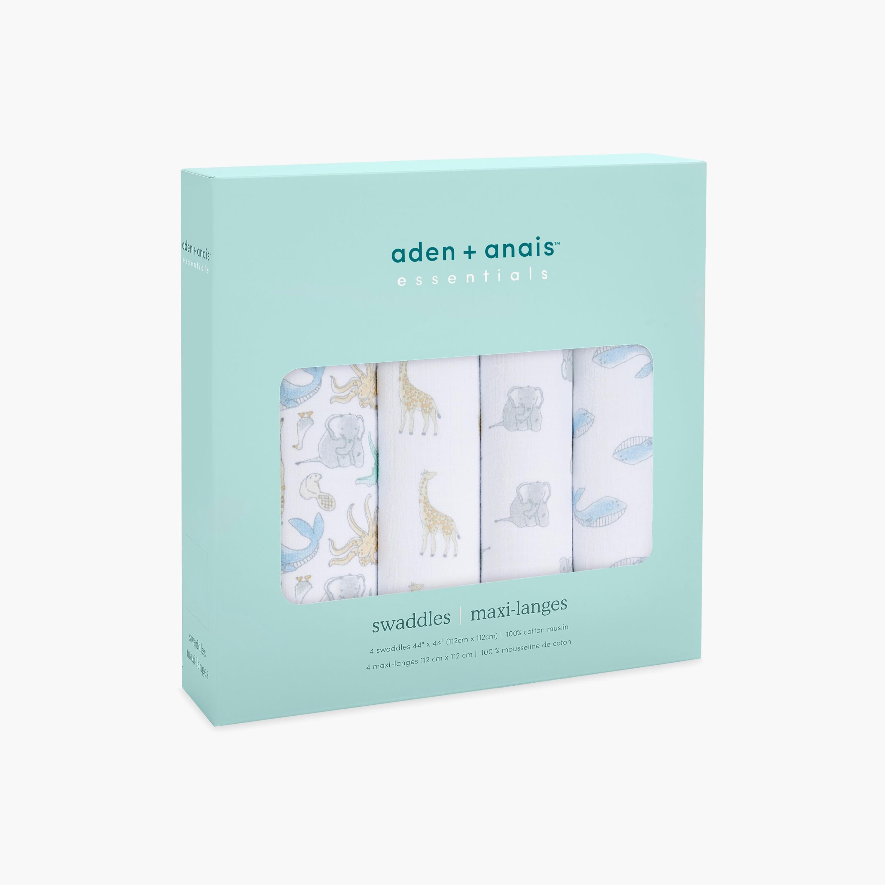 بطانيات قماط كبيرة 4 قطع للأطفال من آدن + آنيه-baby-nursery-blanketsandswaddles-receivingblankets-image-4