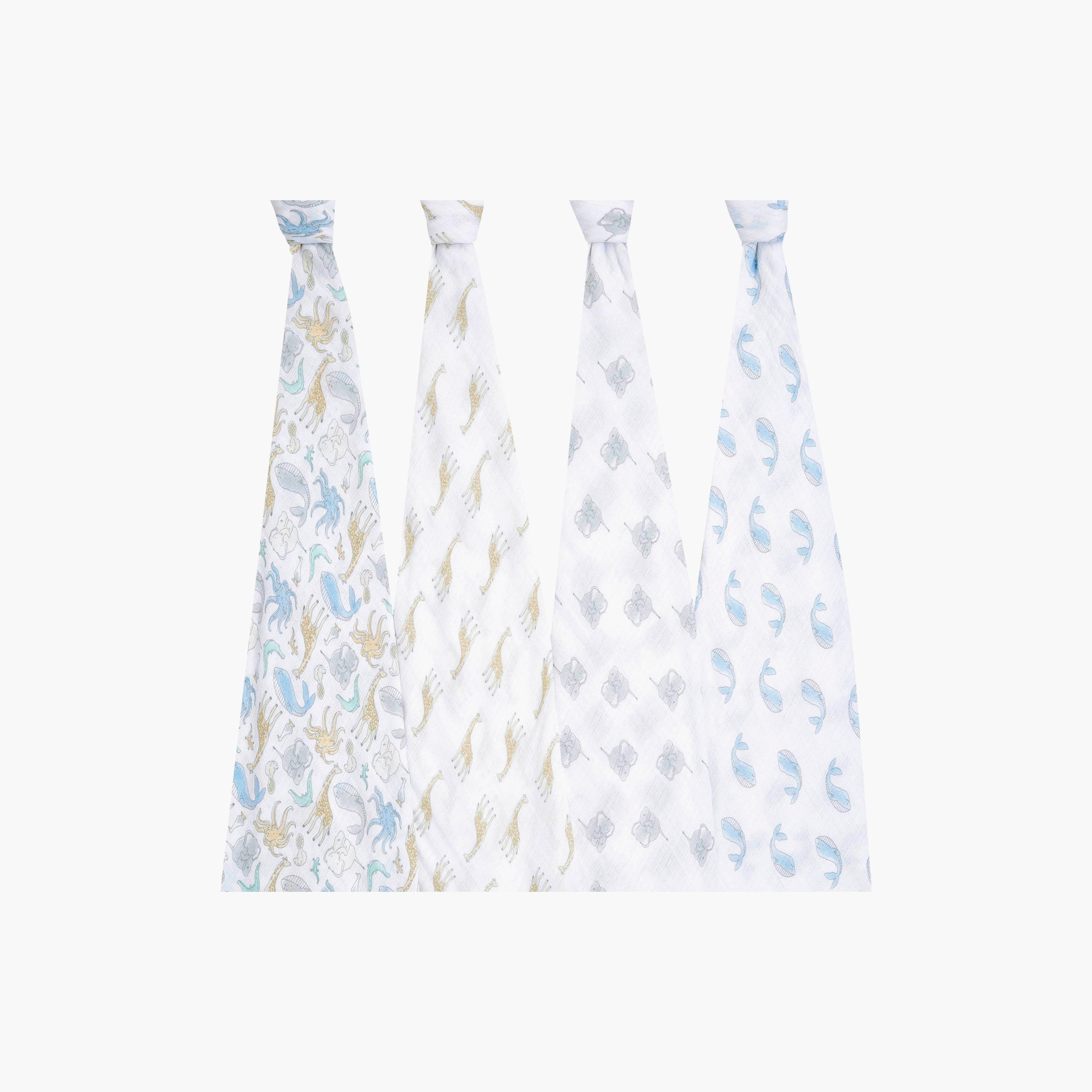 بطانيات قماط كبيرة 4 قطع للأطفال من آدن + آنيه-baby-nursery-blanketsandswaddles-receivingblankets-image-9