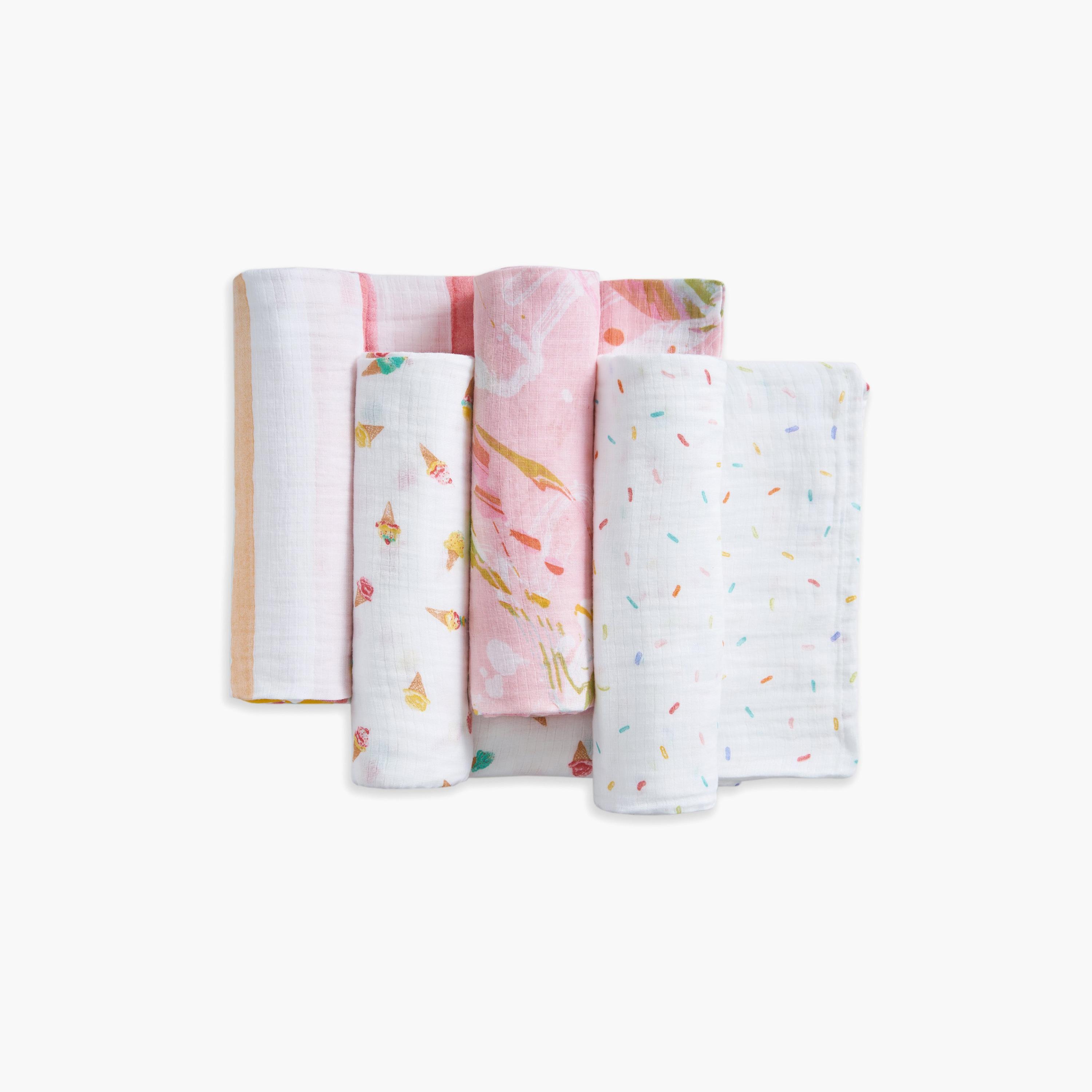بطانيات قماط كبيرة 4 قطع للأطفال من آدن + آنيه-baby-nursery-blanketsandswaddles-receivingblankets-image-2