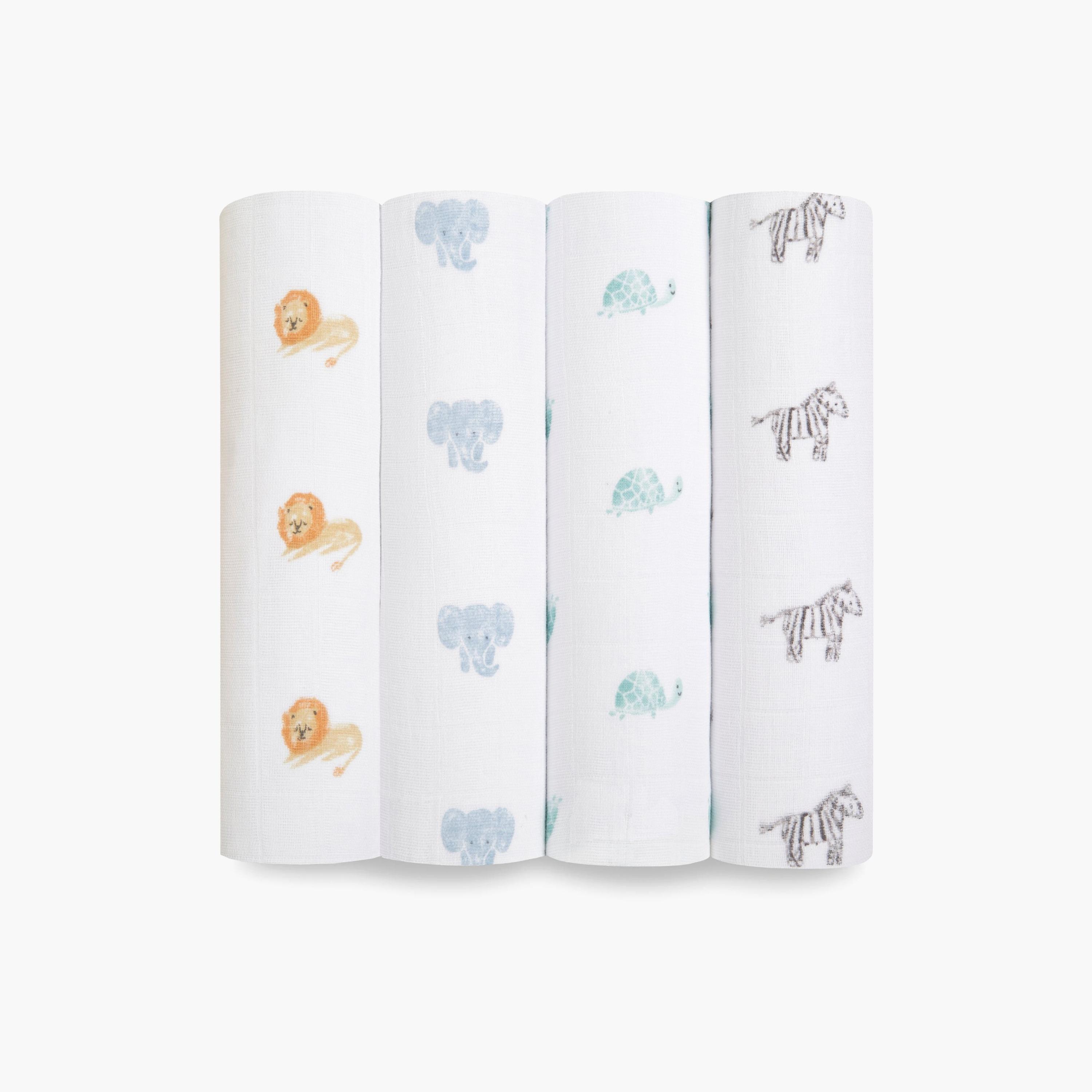 بطانيات قماط كبيرة 4 قطع للأطفال من آدن + آنيه-baby-nursery-blanketsandswaddles-receivingblankets-image-1