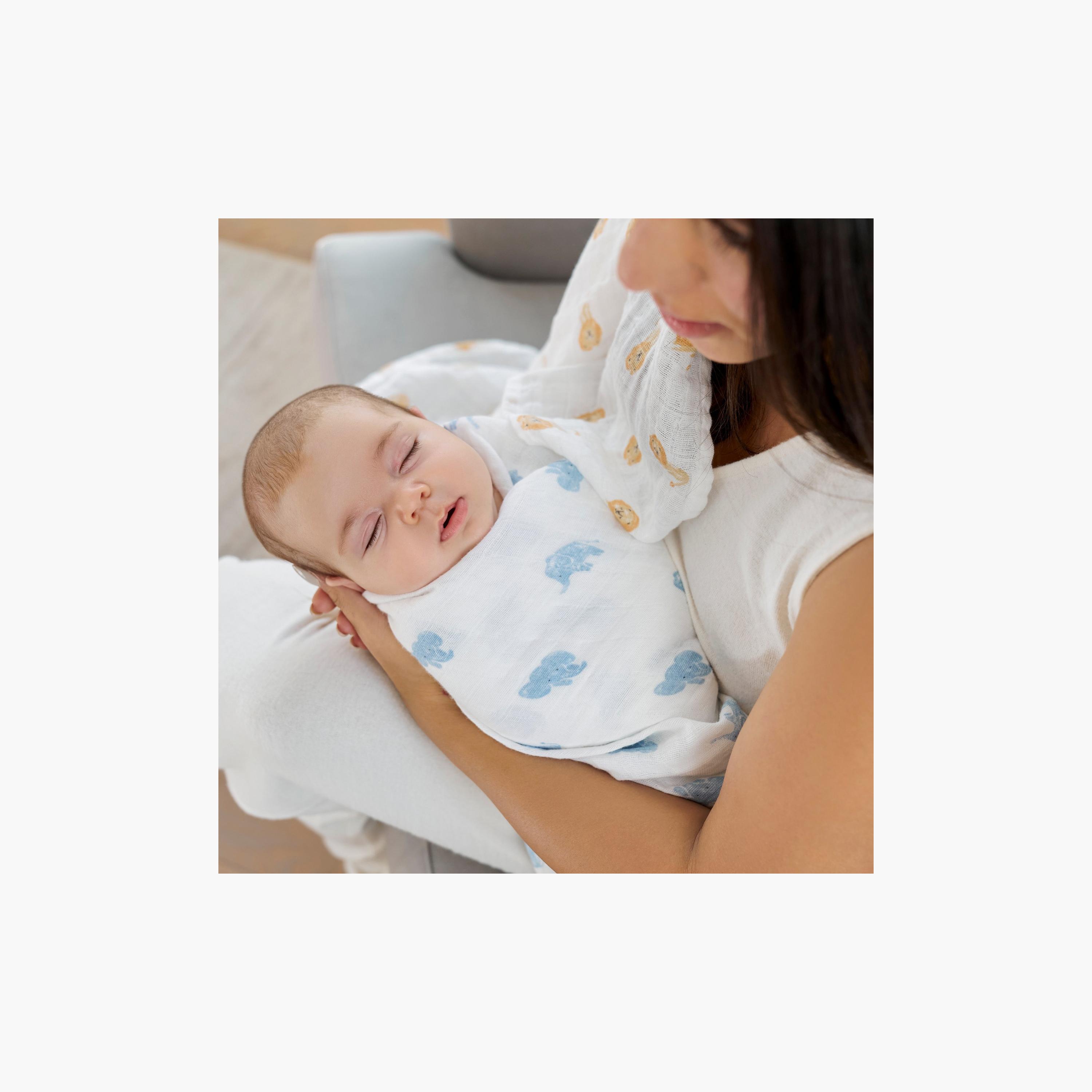 بطانيات قماط كبيرة 4 قطع للأطفال من آدن + آنيه-baby-nursery-blanketsandswaddles-receivingblankets-image-2