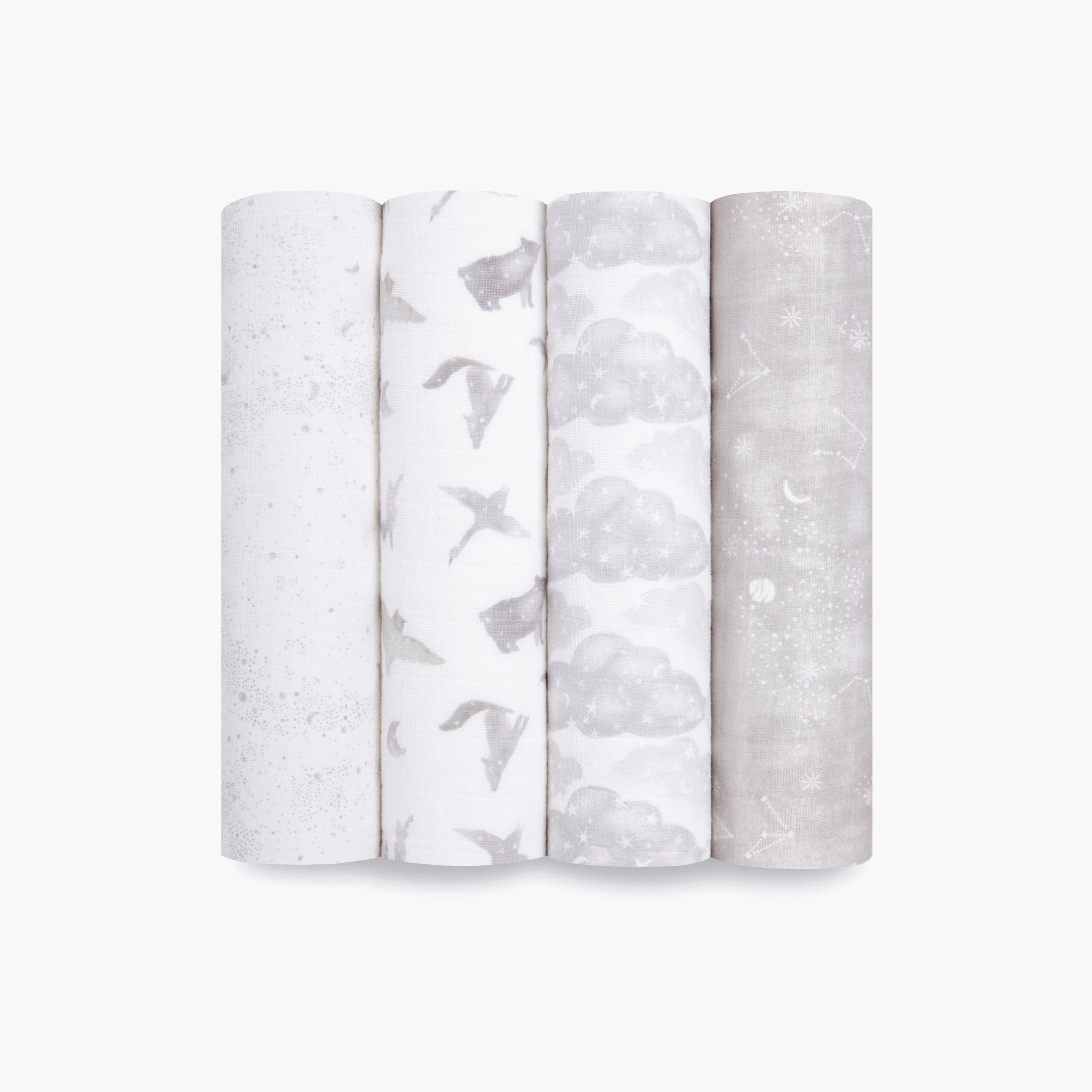 بطانيات قماط كبيرة 4 قطع للأطفال من آدن + آنيه-baby-nursery-blanketsandswaddles-receivingblankets-image-1