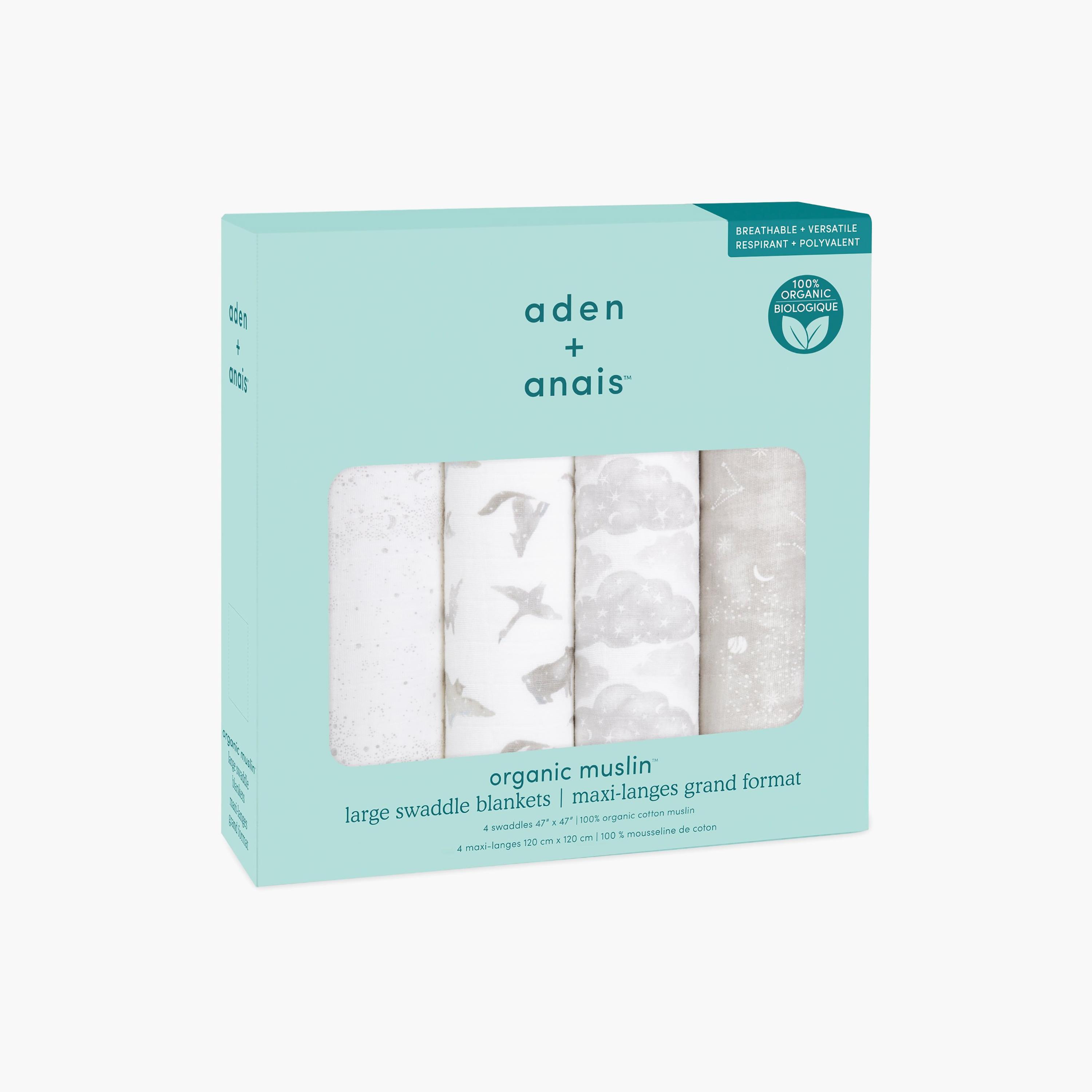 بطانيات قماط كبيرة 4 قطع للأطفال من آدن + آنيه-baby-nursery-blanketsandswaddles-receivingblankets-image-6