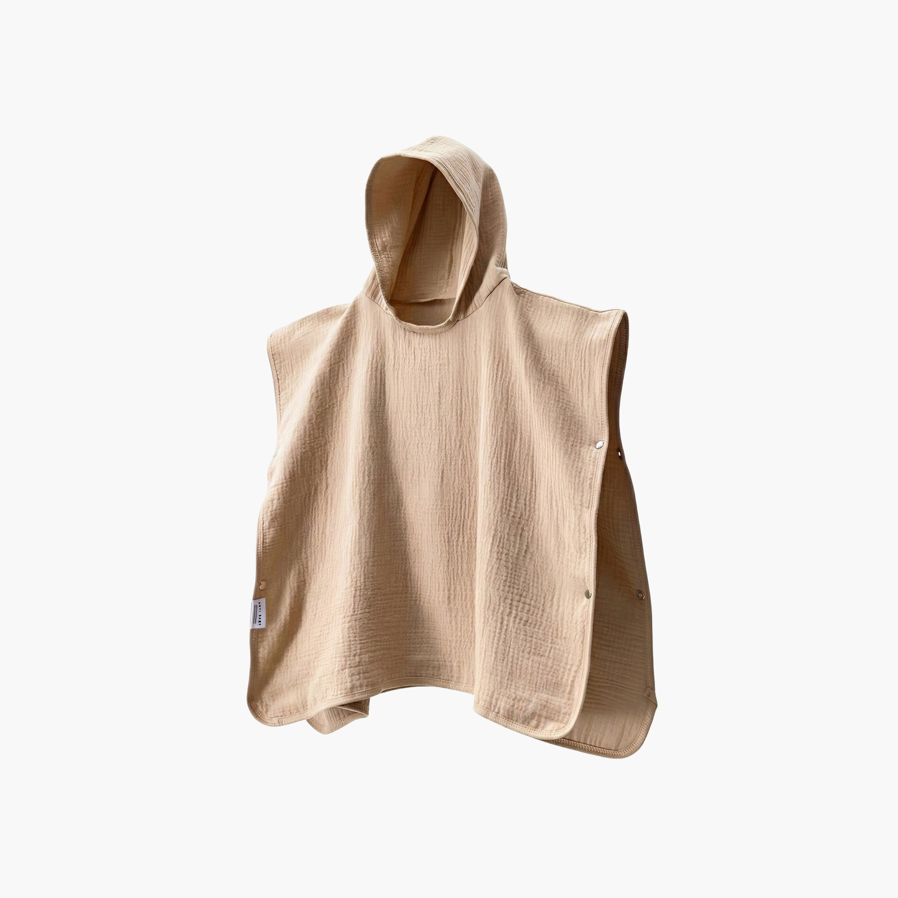 Anvi Baby 4-Layered Organic Muslin Poncho Towel-baby-bathandcare-towels-image-1