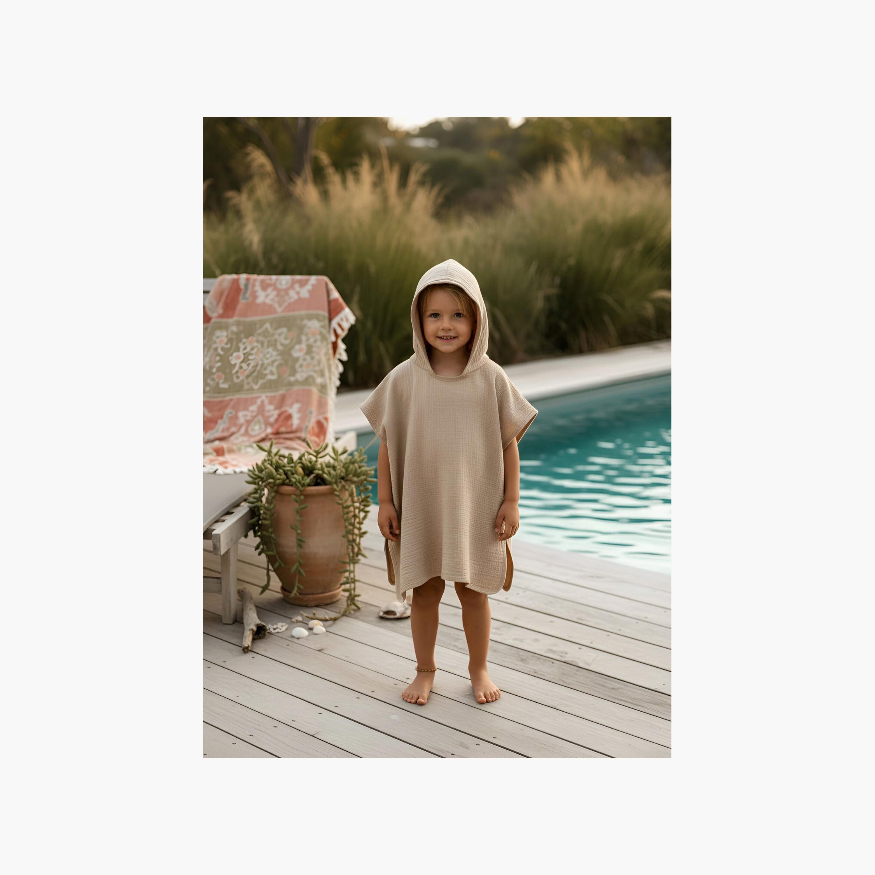 Anvi Baby 4-Layered Organic Muslin Poncho Towel-baby-bathandcare-towels-image-3