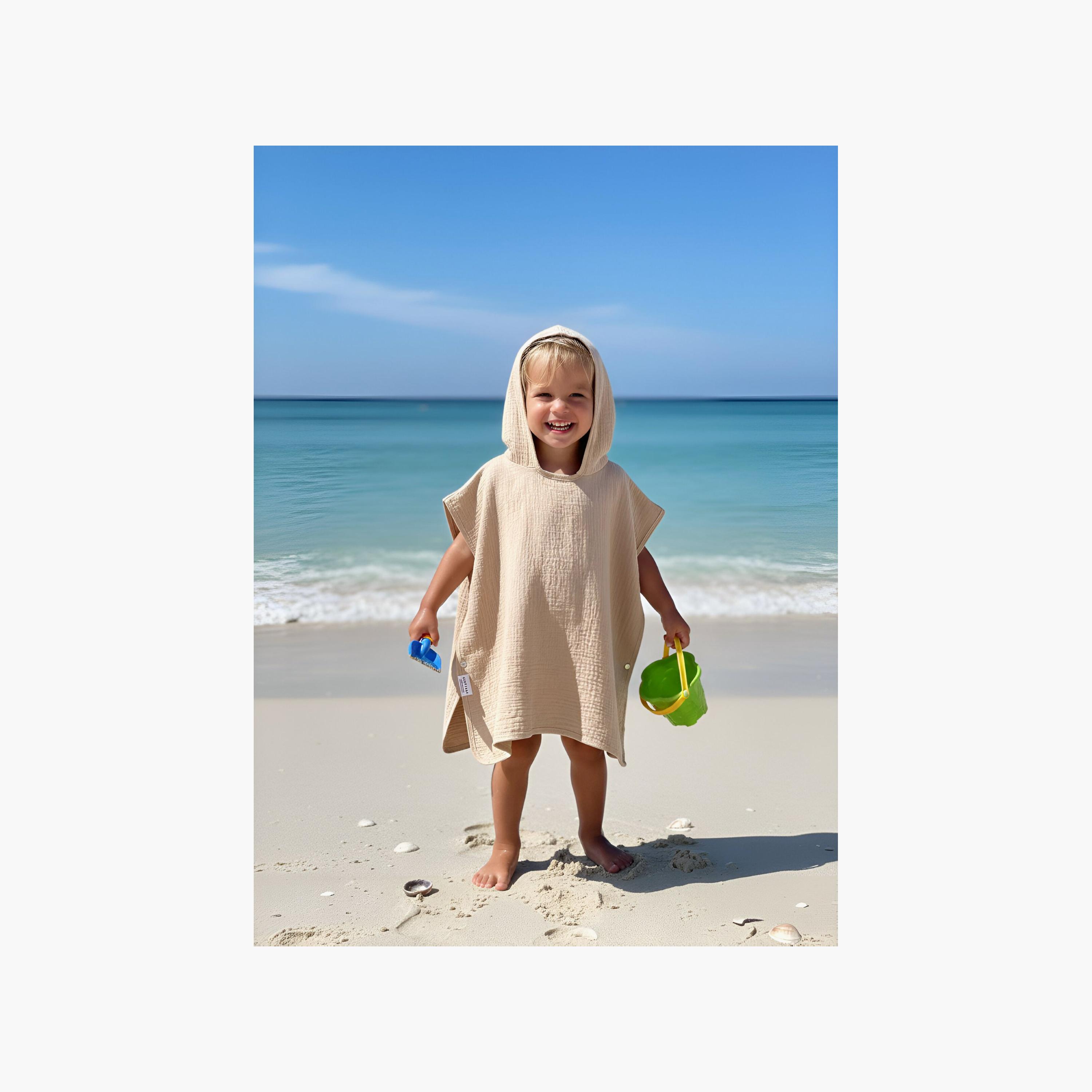 Anvi Baby 4-Layered Organic Muslin Poncho Towel-baby-bathandcare-towels-image-4