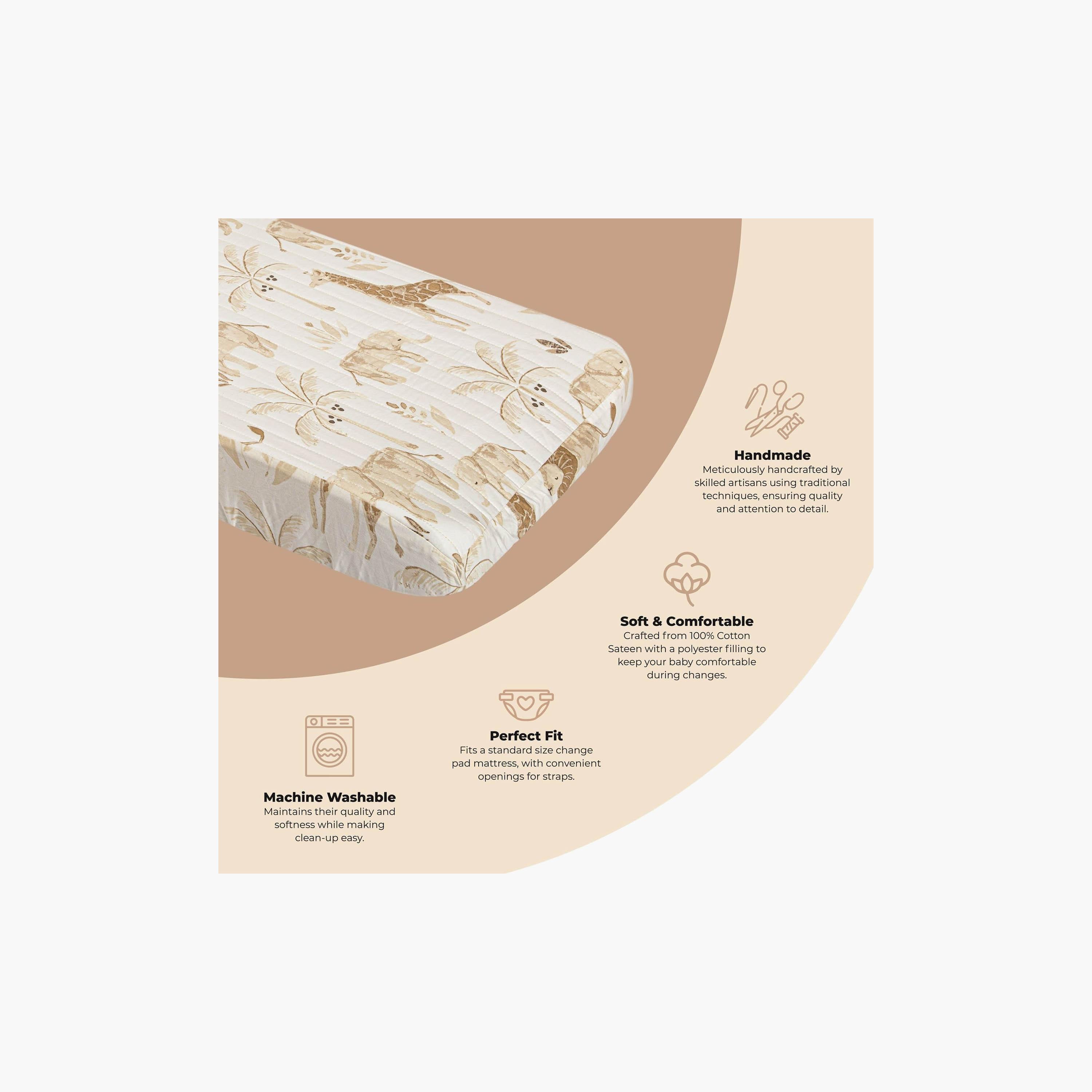 غطاء وسادة تغيير حفاضات مبطن 81 سم x 41 سم كيندي من كرين بيبي-baby-nursery-babybedding-image-2