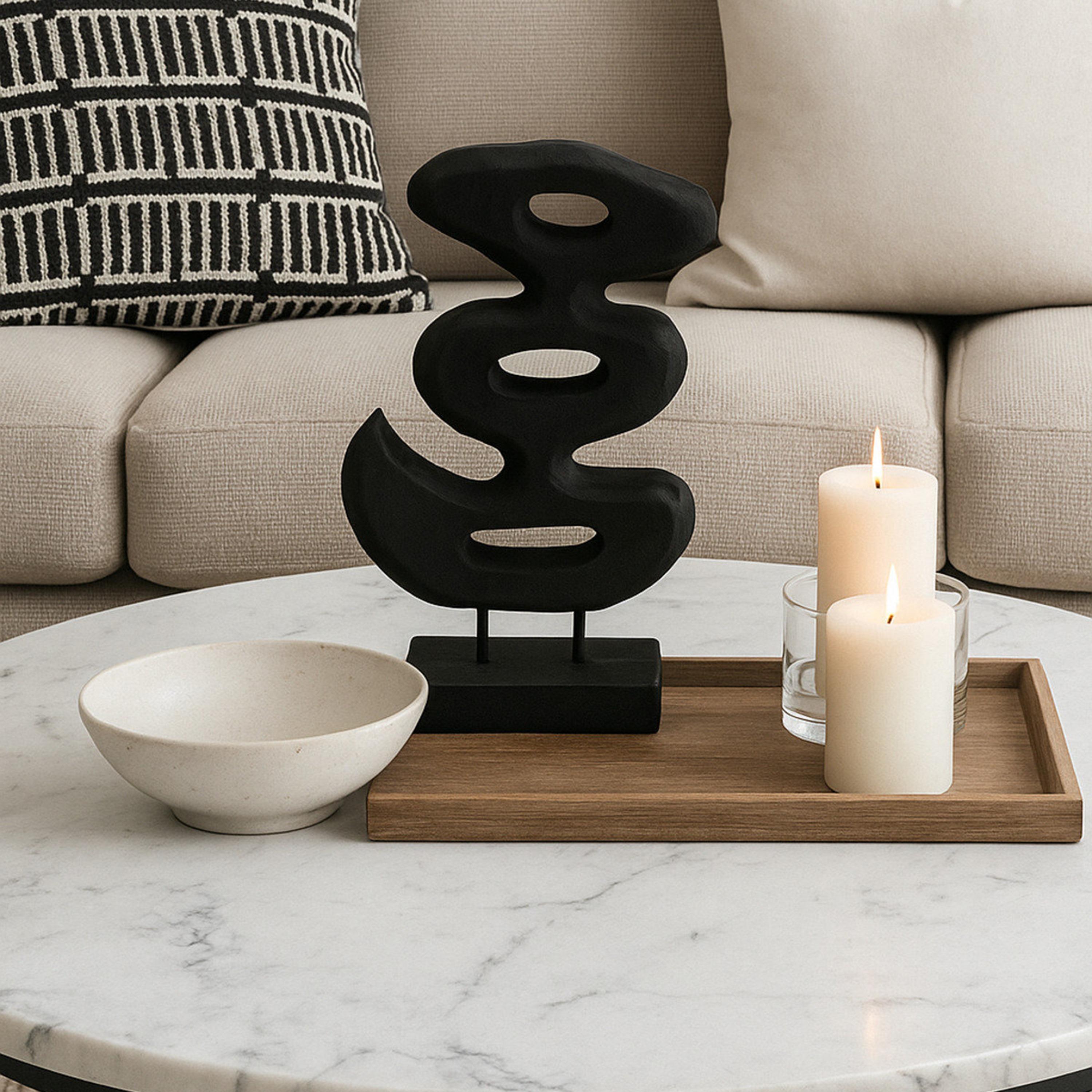 Maria Homes Modern Black Wooden Abstract Sculpture-household-decor-decorativeobjectsandsculptures-image-3