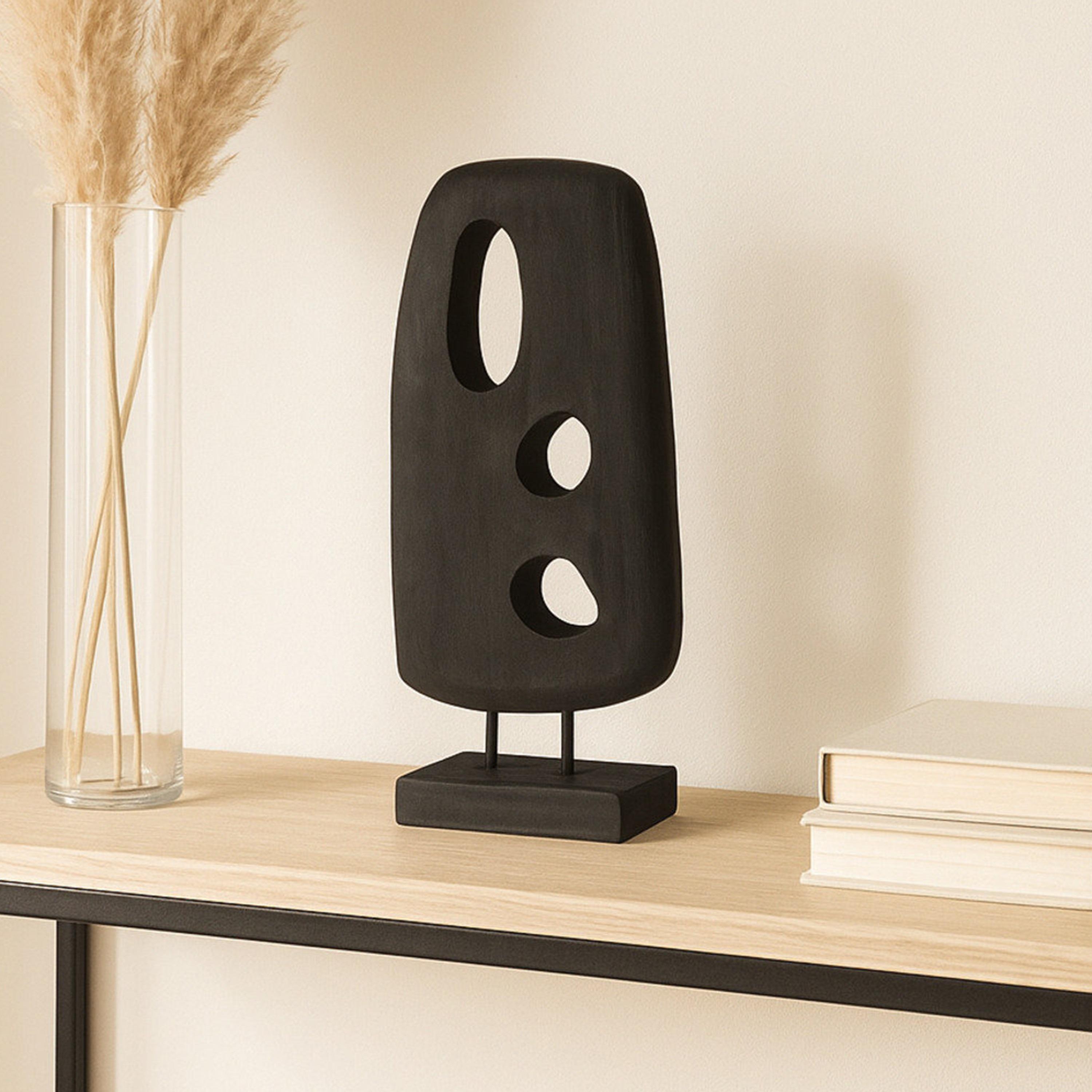Maria Homes Modern Black Wooden Abstract Cut-Out Sculpture-household-decor-decorativeobjectsandsculptures-image-1