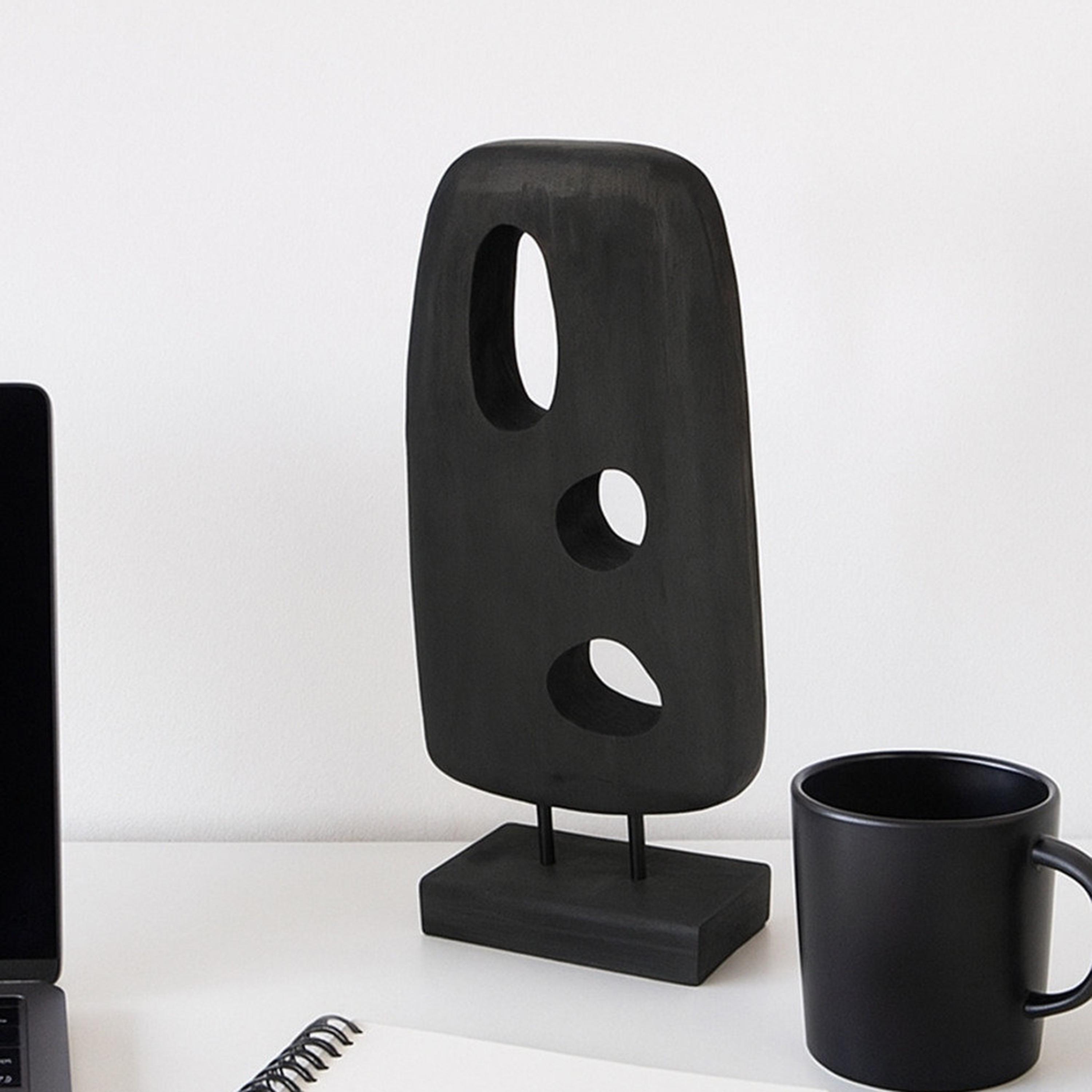 Maria Homes Modern Black Wooden Abstract Cut-Out Sculpture-household-decor-decorativeobjectsandsculptures-image-3