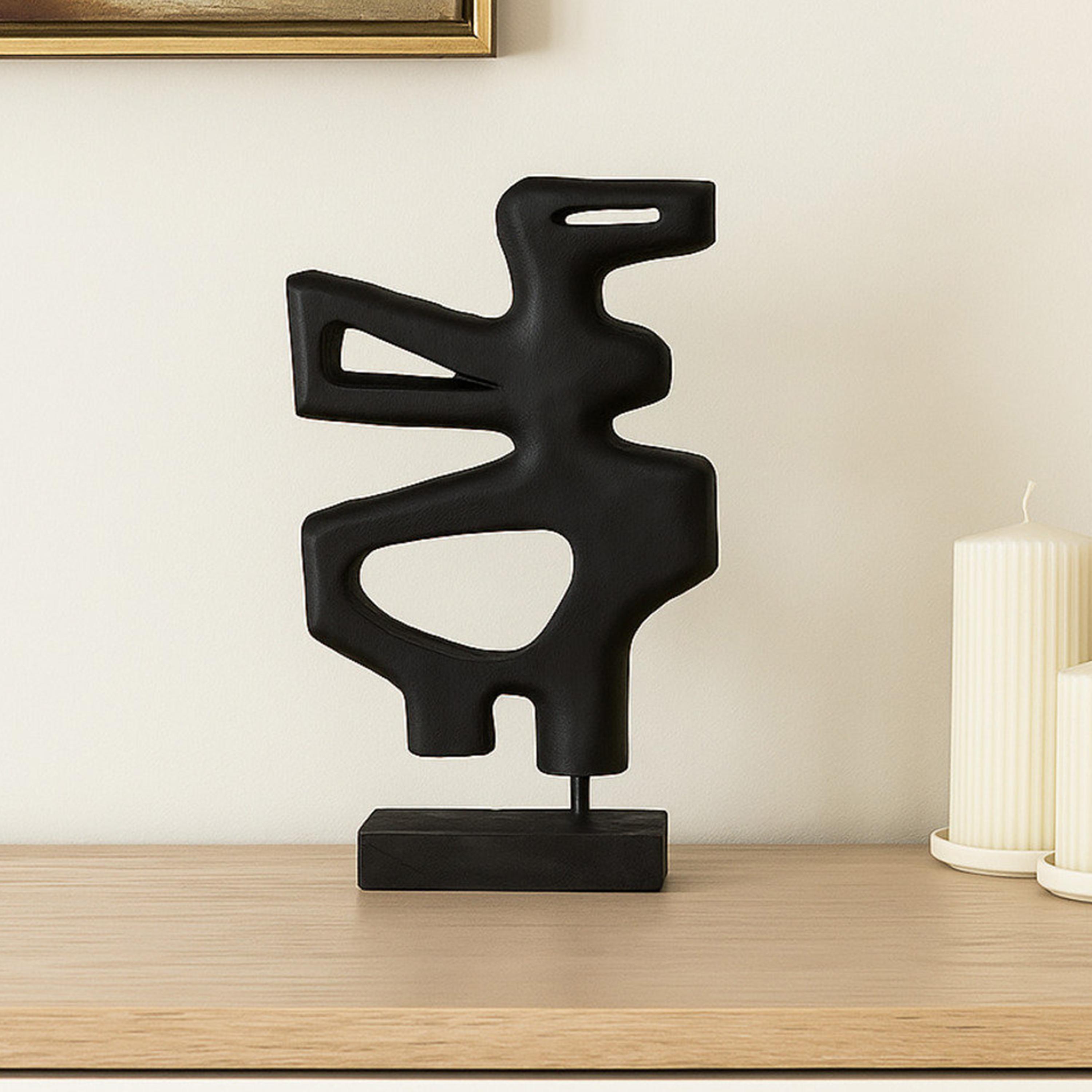 منحوتة تجريدية خشبية سوداء بتصميم عصري من ماريا هومز-household-decor-decorativeobjectsandsculptures-image-2