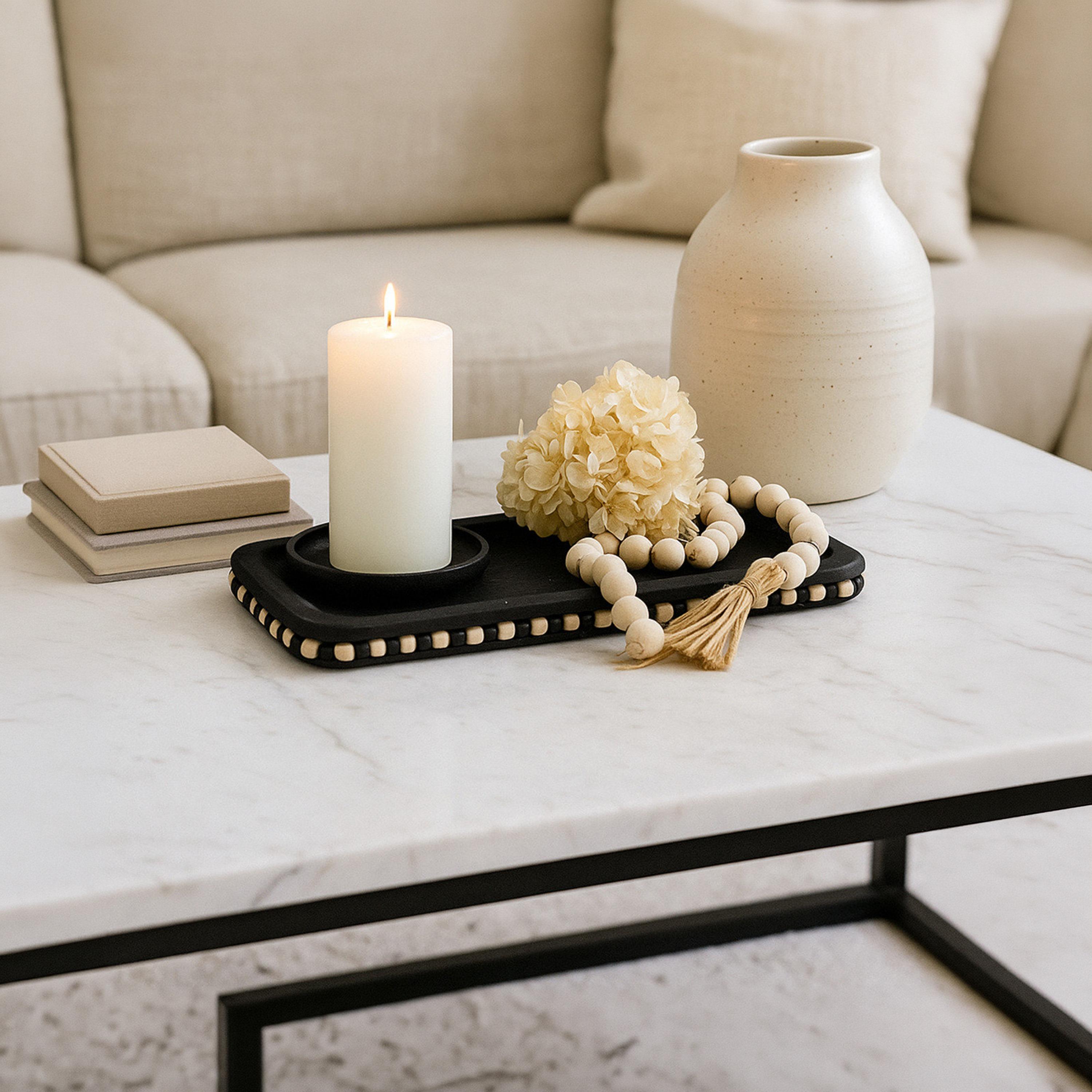 صينية تقديم ديكور مستطيلة خشبية سوداء بتصميم عصري من ماريا هومز-household-decor-boxesandtrays-image-3