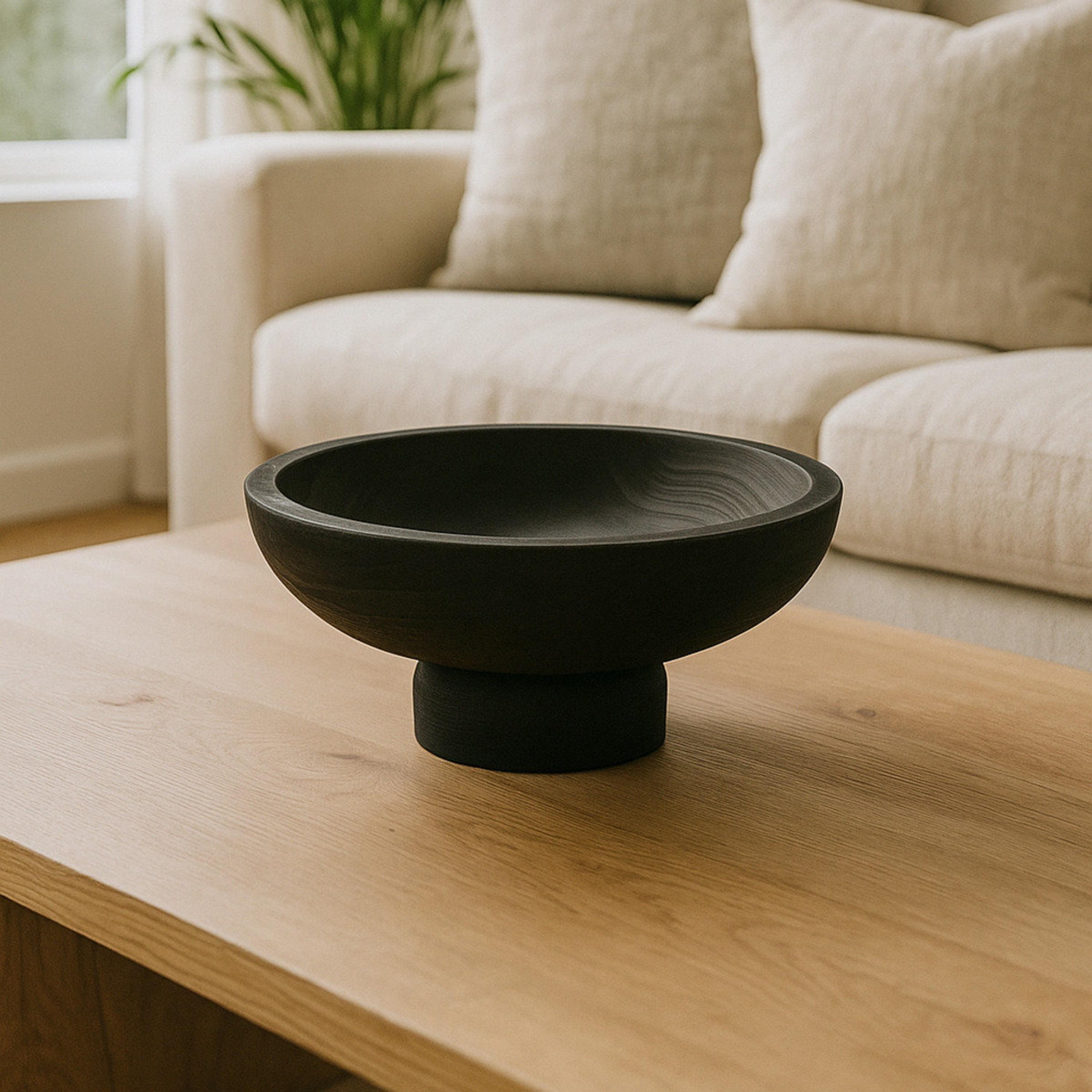 وعاء ديكور خشبي أسود عصري من ماريا هومز-household-decor-vasesandbowls-image-2