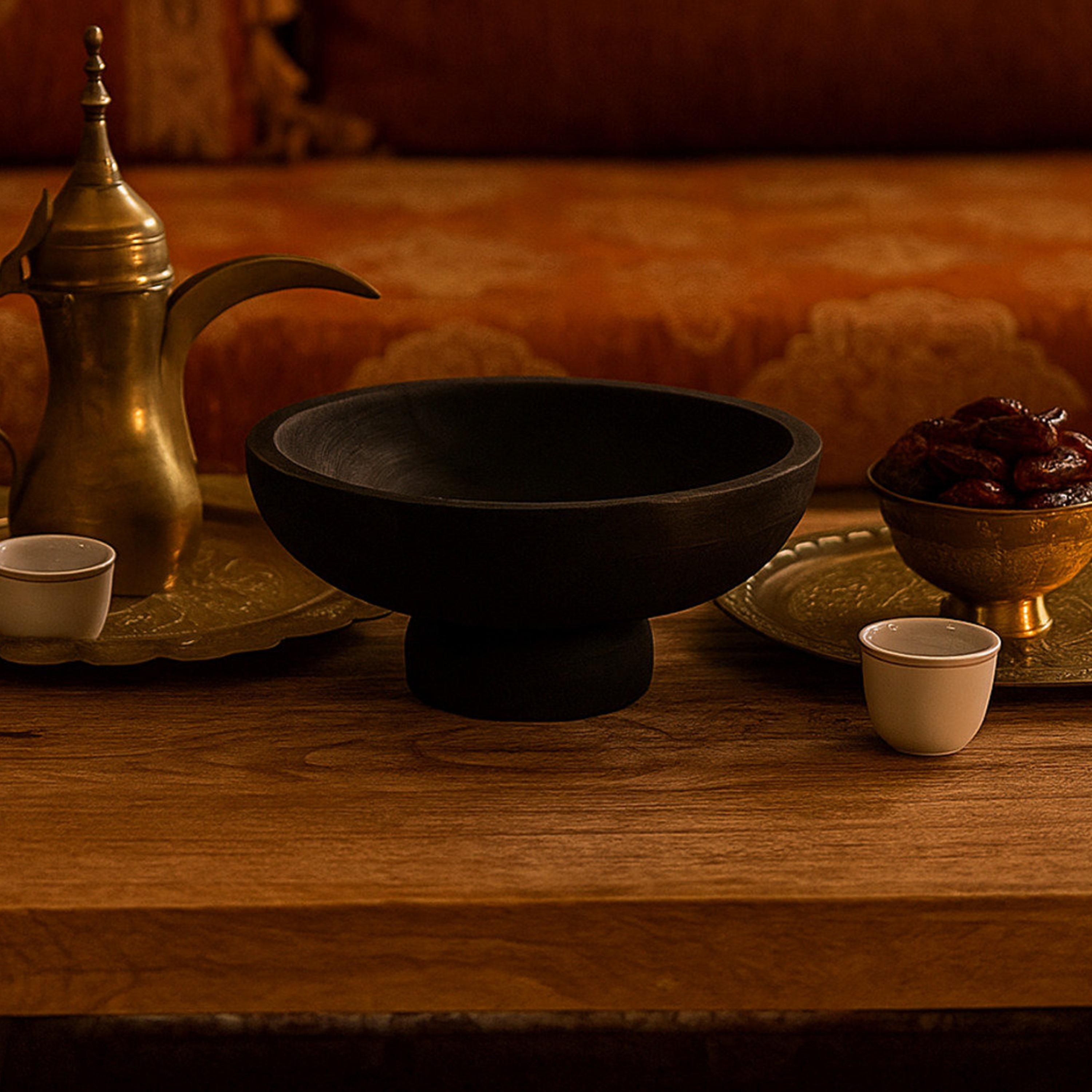 وعاء ديكور خشبي أسود عصري من ماريا هومز-household-decor-vasesandbowls-image-5