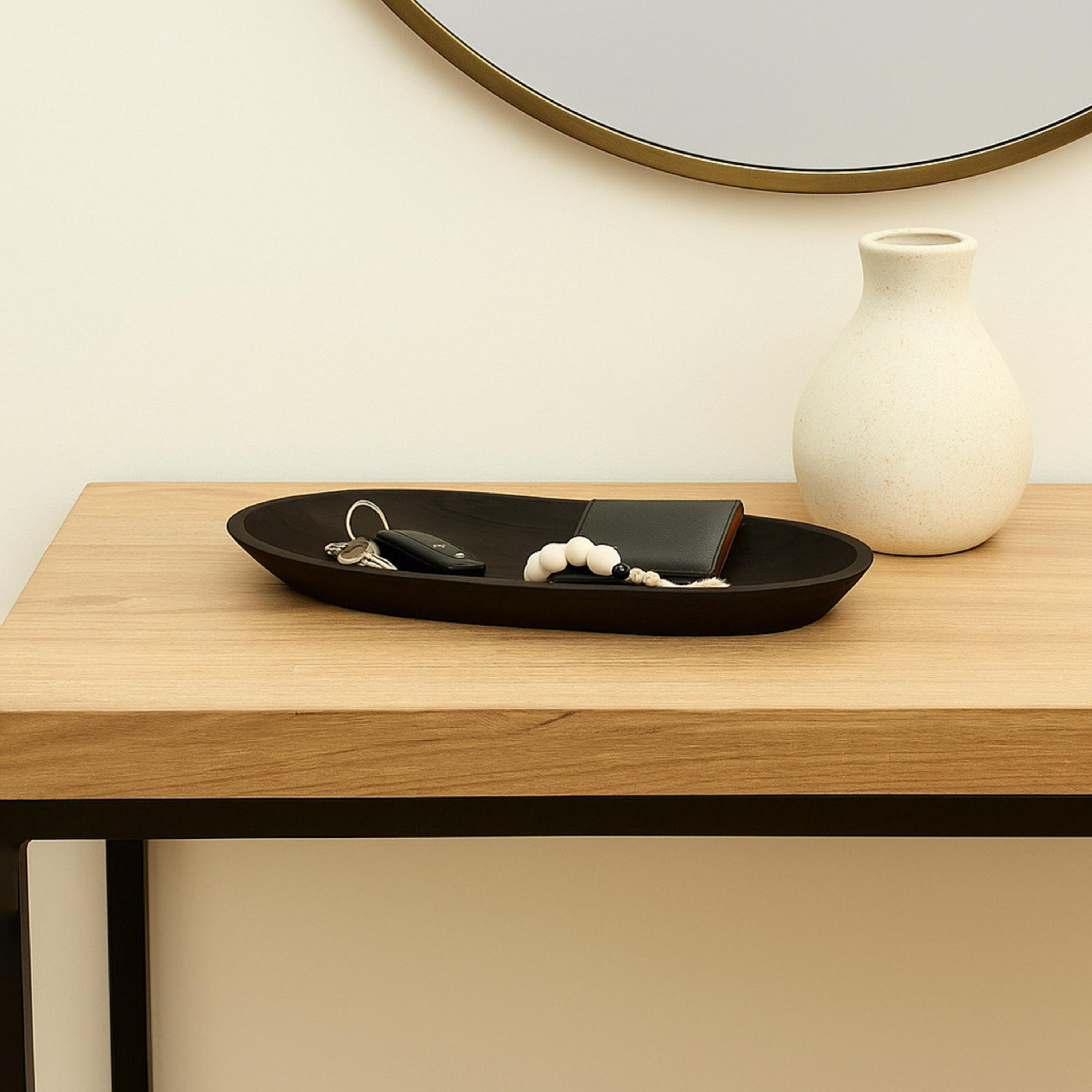 صينية تقديم ديكور خشبية مستطيلة الشكل سوداء عصرية من ماريا هومز-household-decor-boxesandtrays-image-3