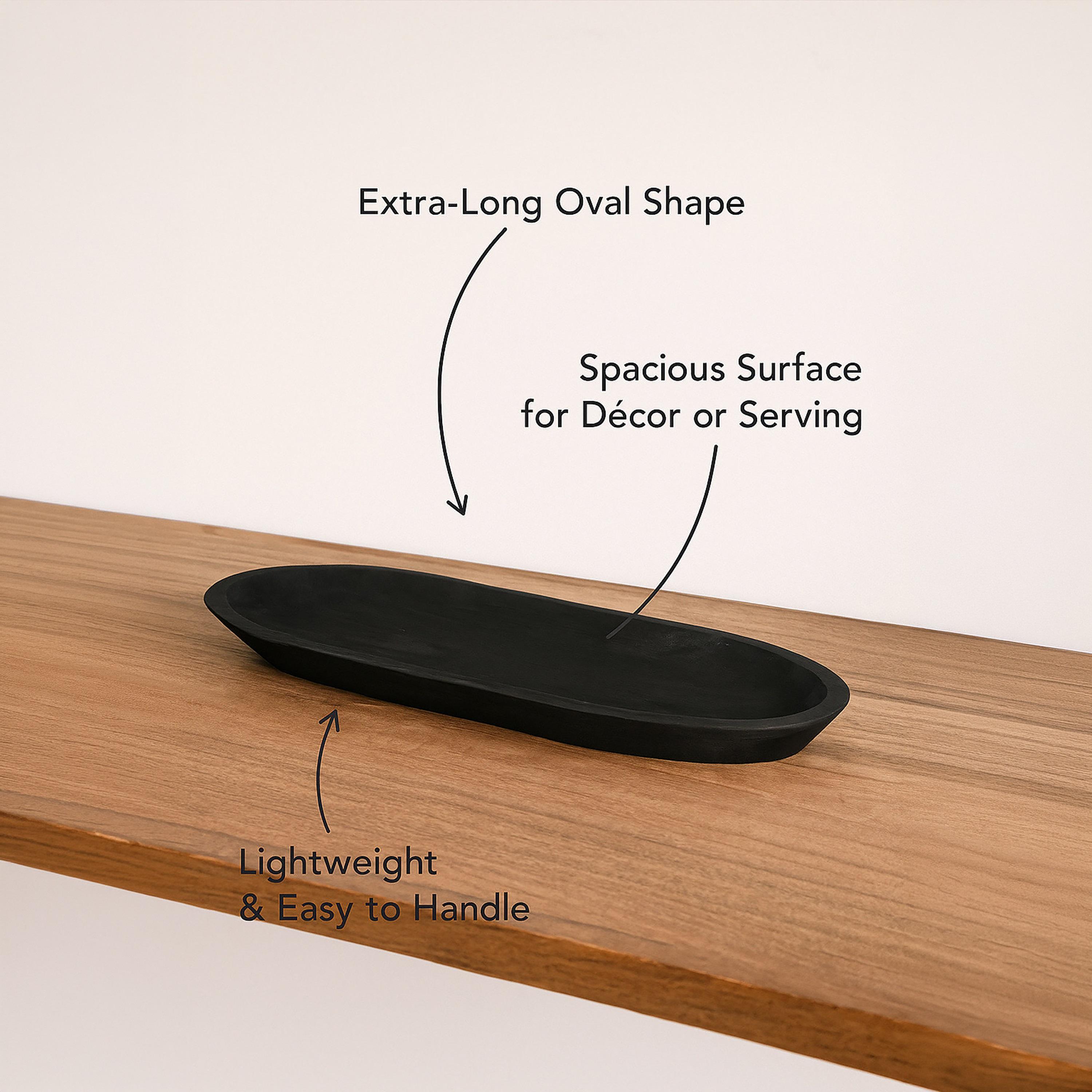 صينية تقديم ديكور خشبية مستطيلة الشكل سوداء عصرية من ماريا هومز-household-decor-boxesandtrays-image-5