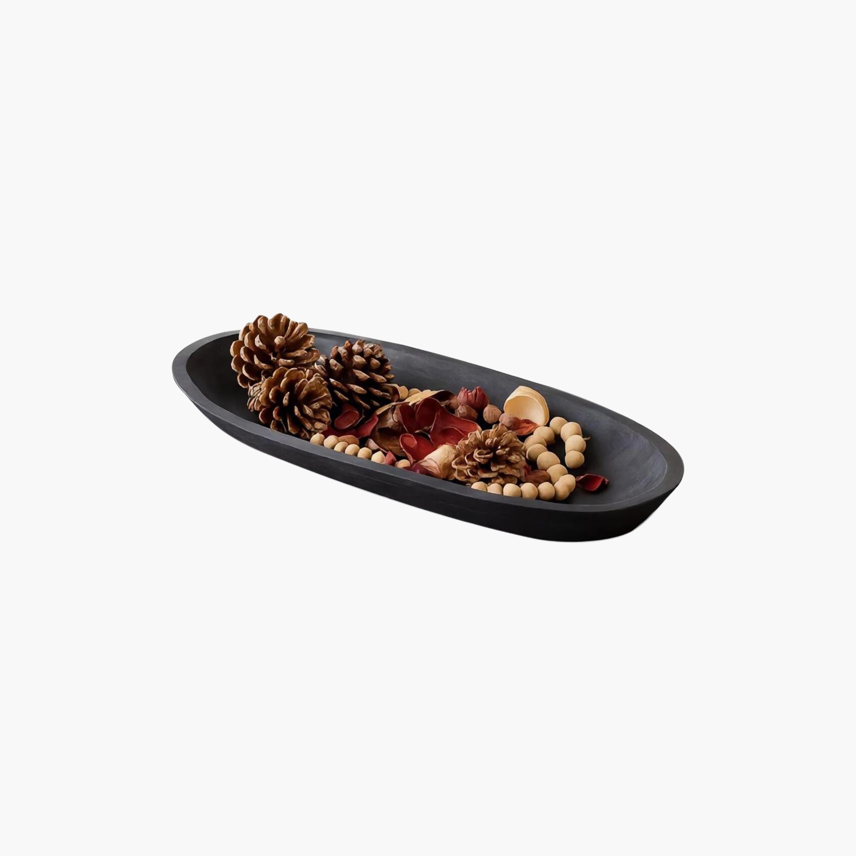 صينية تقديم ديكور خشبية مستطيلة الشكل سوداء عصرية من ماريا هومز-household-decor-boxesandtrays-image-6