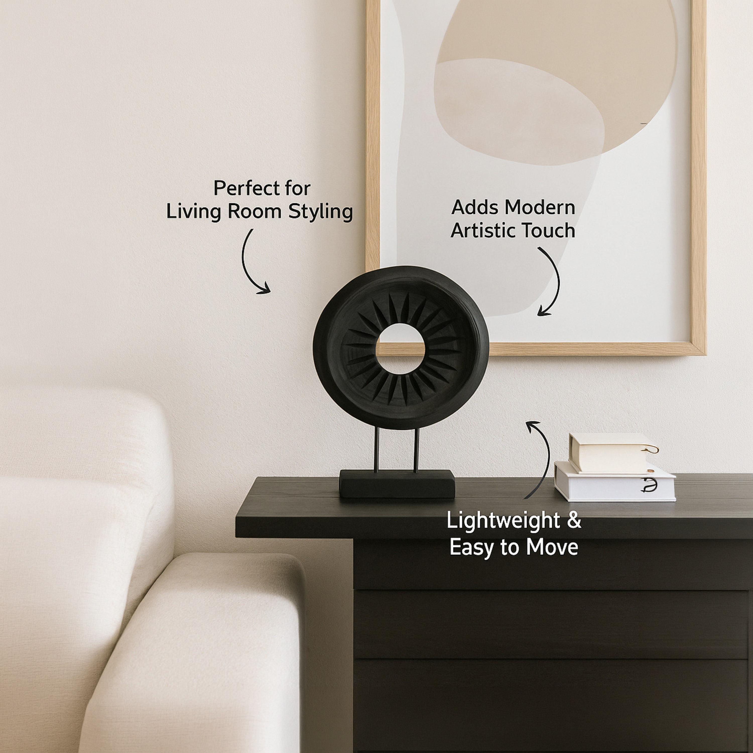 منحوتة ديكورية مستديرة خشبية سوداء عصرية من ماريا هومز-household-decor-decorativeobjectsandsculptures-image-5