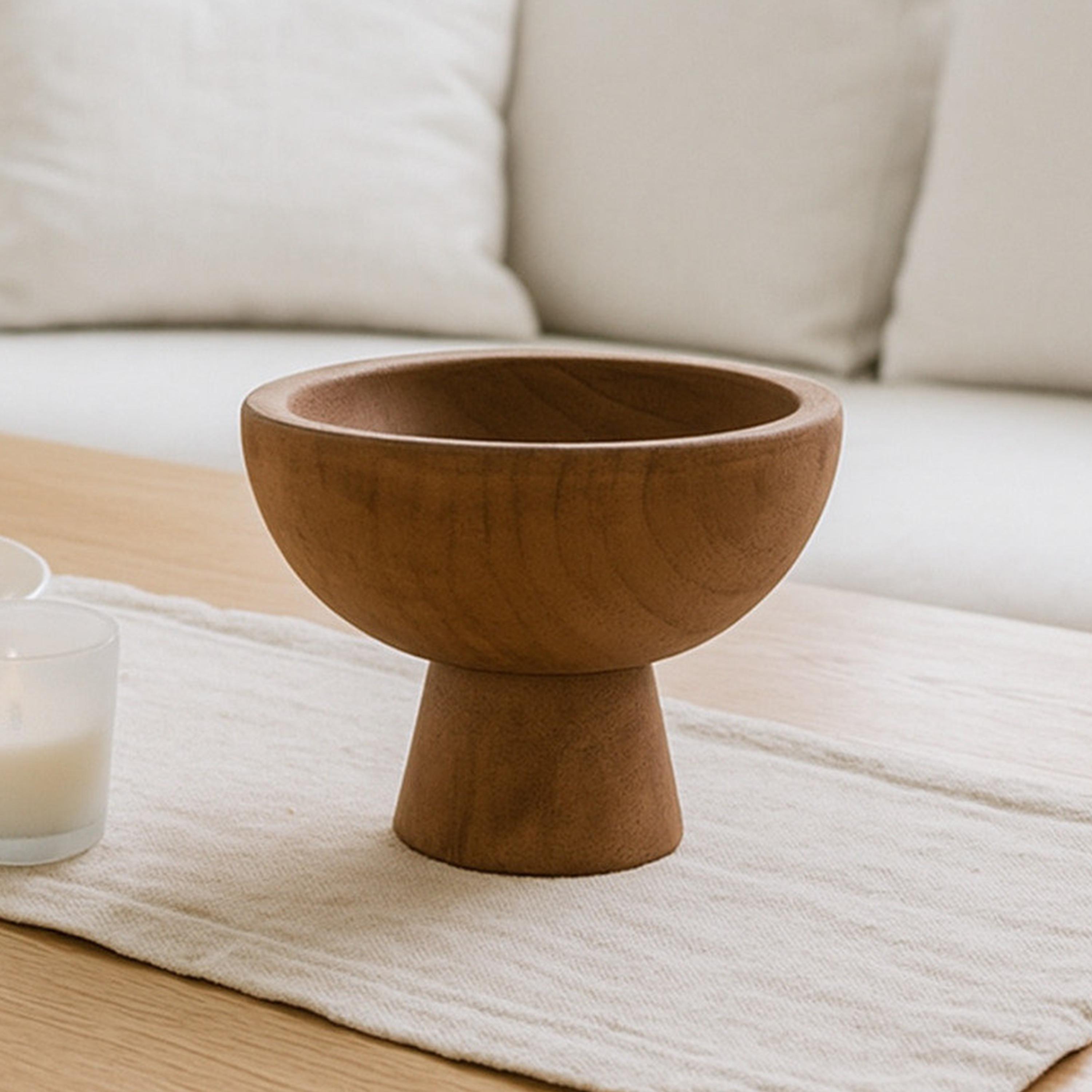 وعاء بقاعدة خشبية بتصميم عصري أسود من ماريا هومز-household-decor-vasesandbowls-image-2