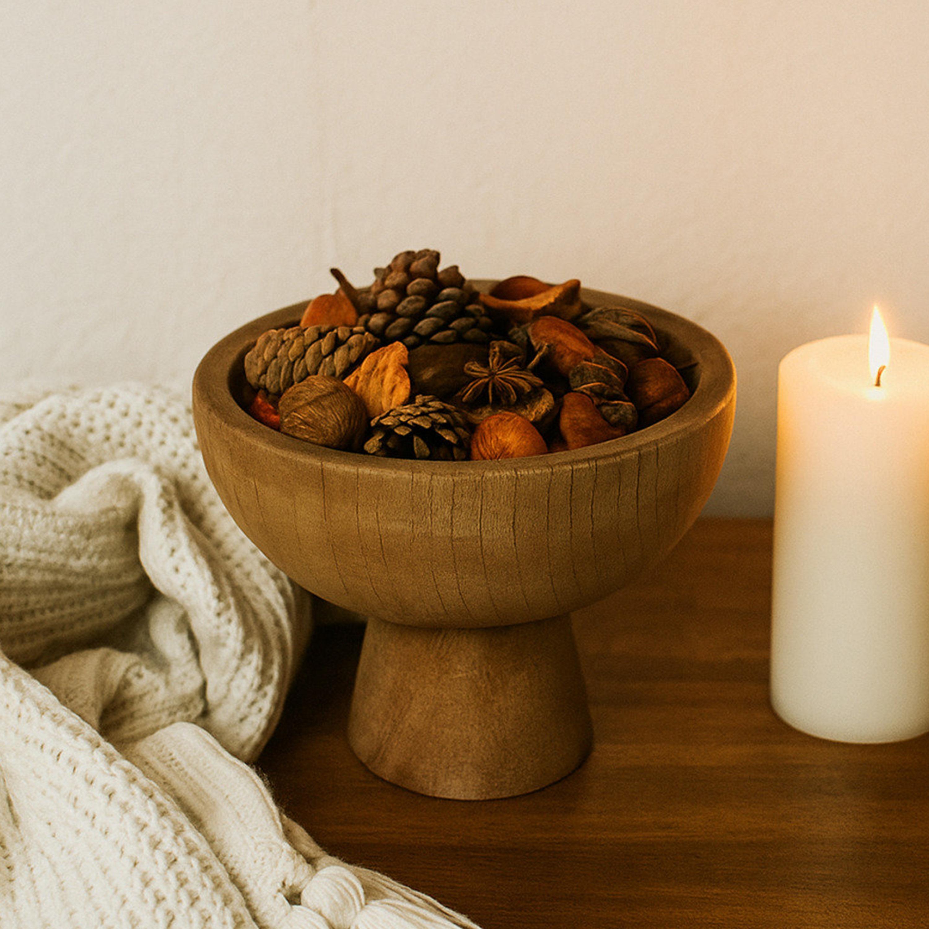 وعاء بقاعدة خشبية بتصميم عصري أسود من ماريا هومز-household-decor-vasesandbowls-image-4