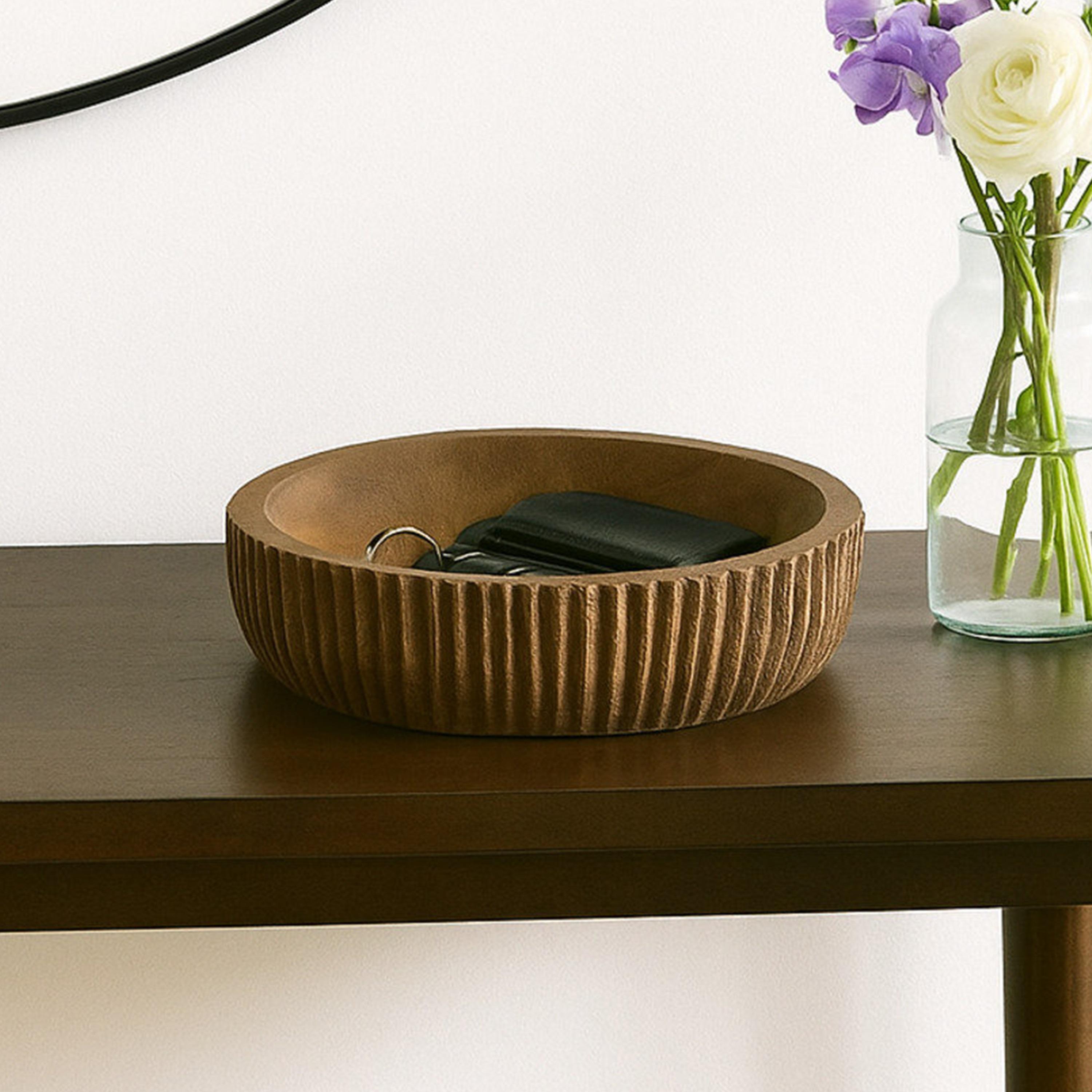 وعاء ديكور خشبي أسود عصري من ماريا هومز-household-decor-vasesandbowls-image-2