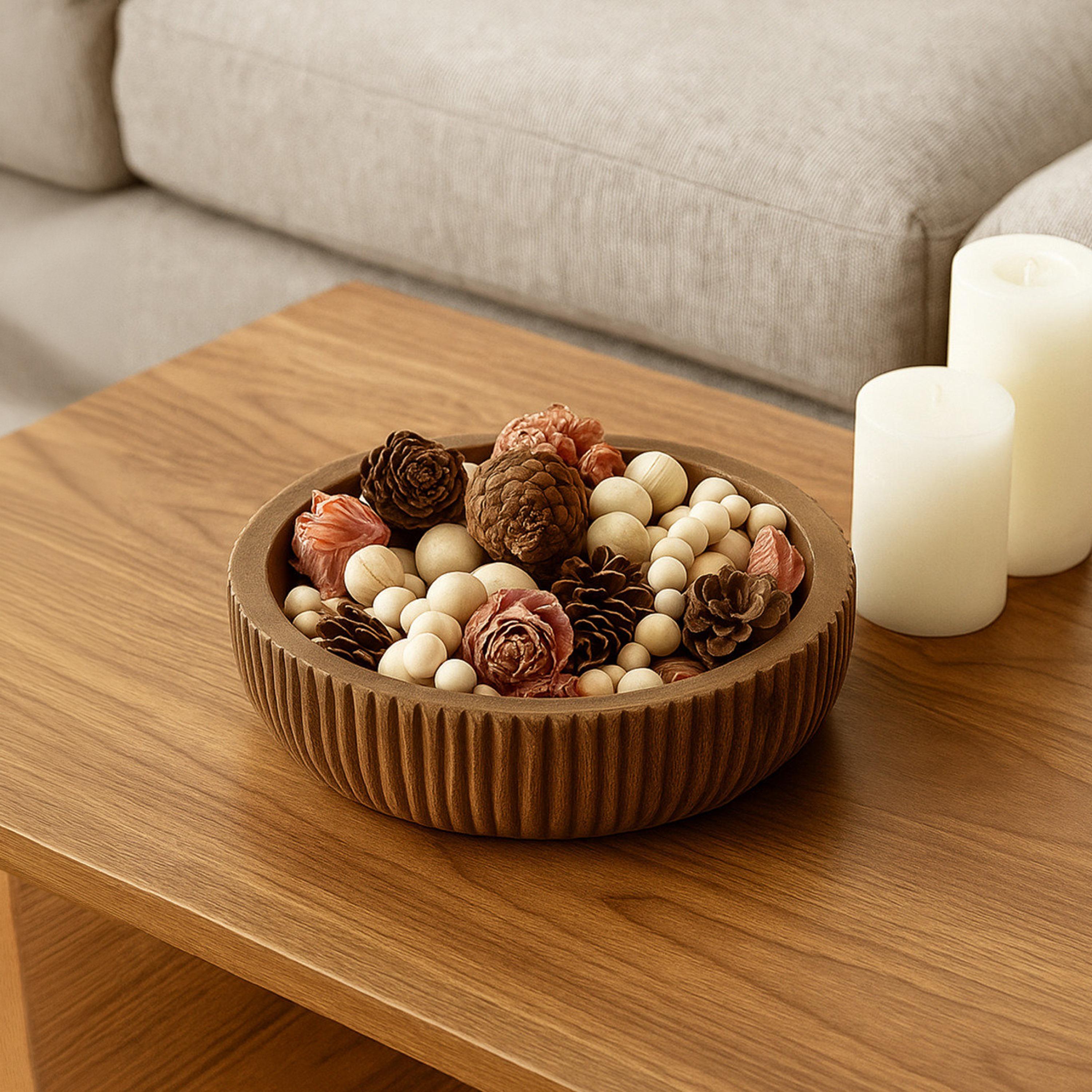 وعاء ديكور خشبي أسود عصري من ماريا هومز-household-decor-vasesandbowls-image-3