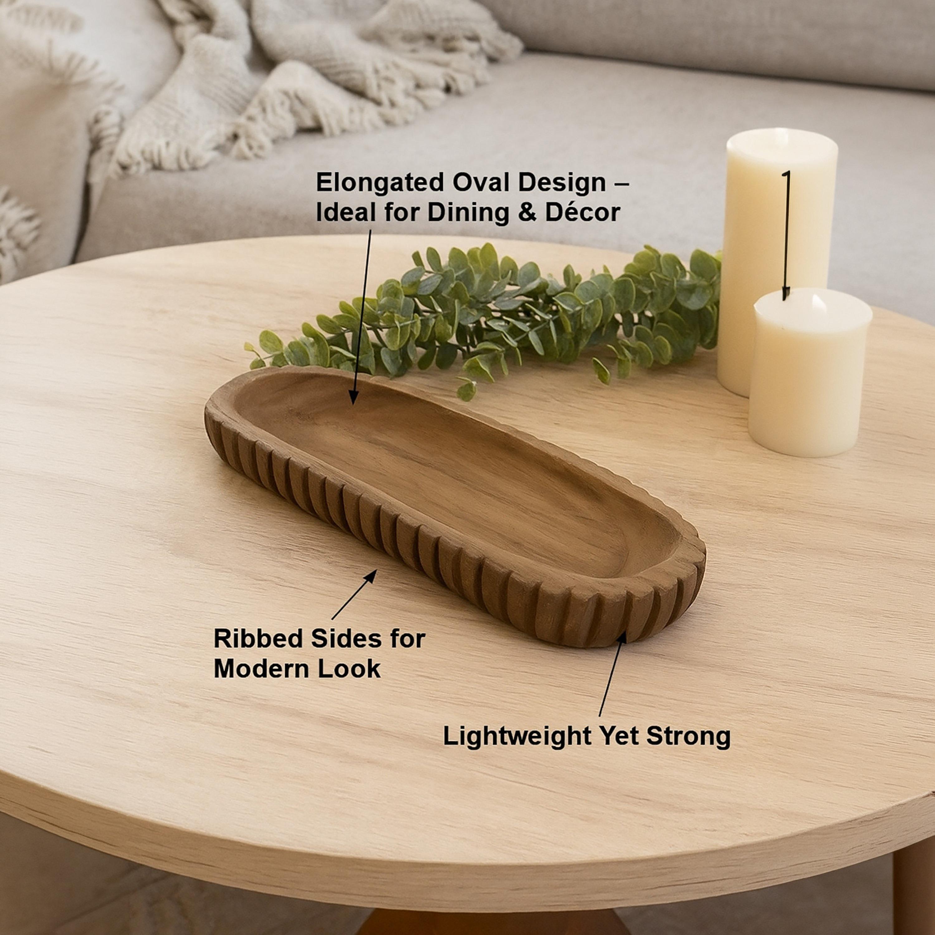 صينية تقديم ديكور بيضاوية خشبية سوداء عصرية من ماريا هومز-household-decor-boxesandtrays-image-5