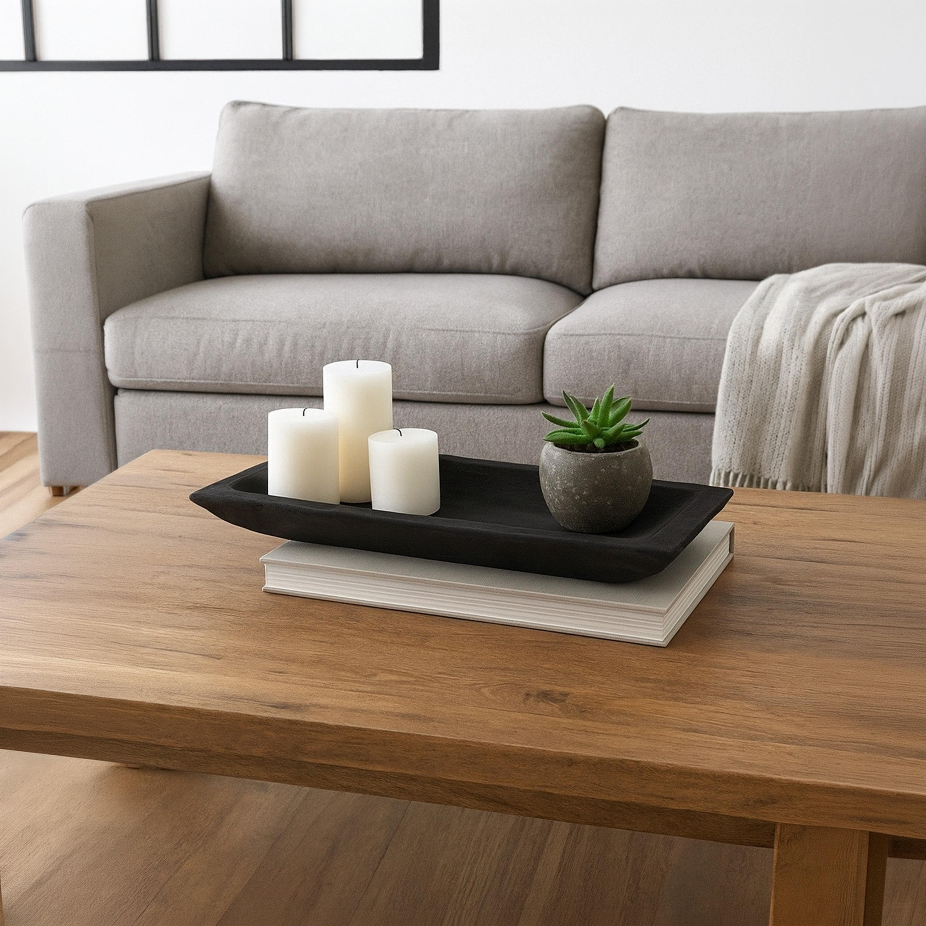 صينية تقديم ديكور مستطيلة خشبية سوداء بتصميم عصري من ماريا هومز-household-decor-boxesandtrays-image-2