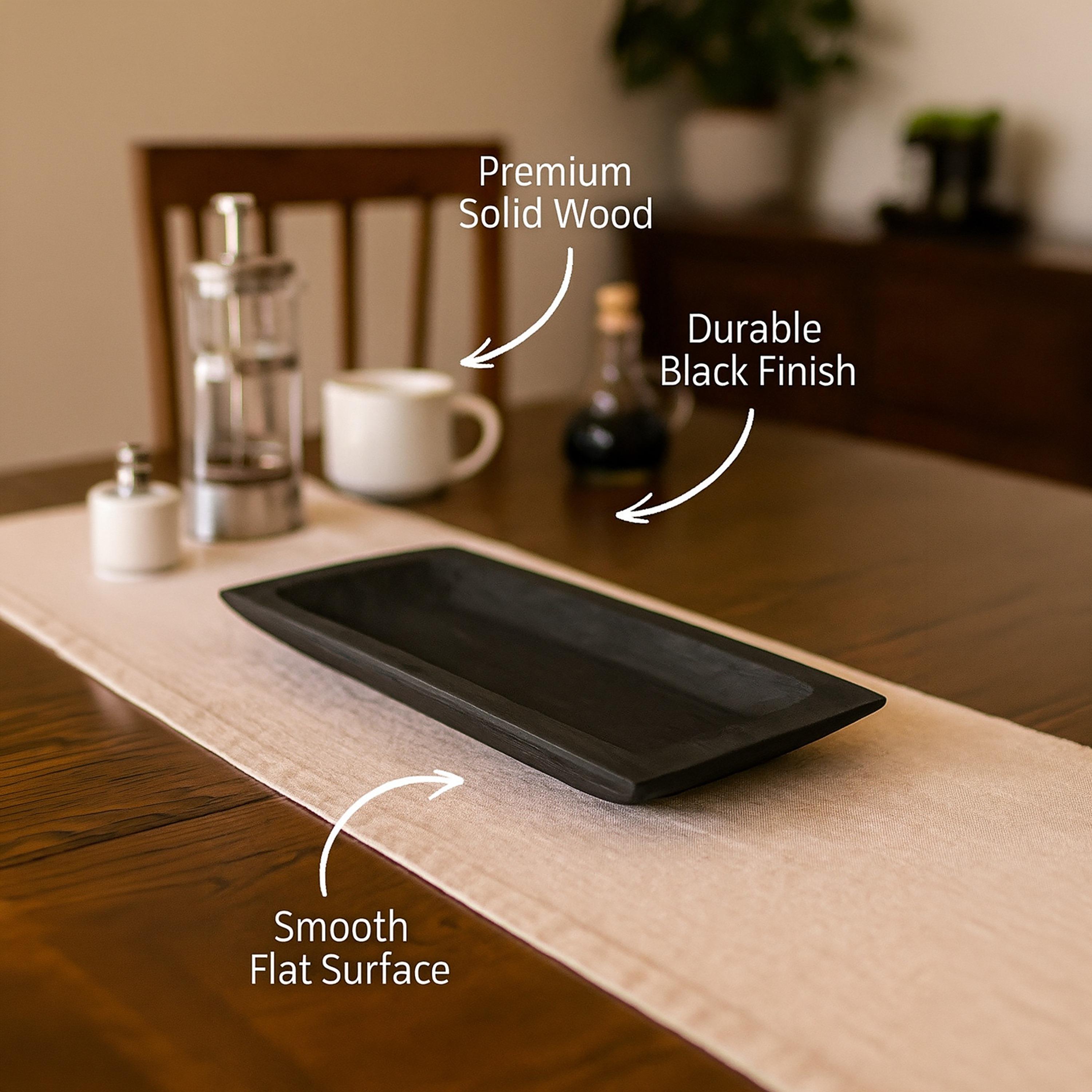 صينية تقديم ديكور مستطيلة خشبية سوداء بتصميم عصري من ماريا هومز-household-decor-boxesandtrays-image-5