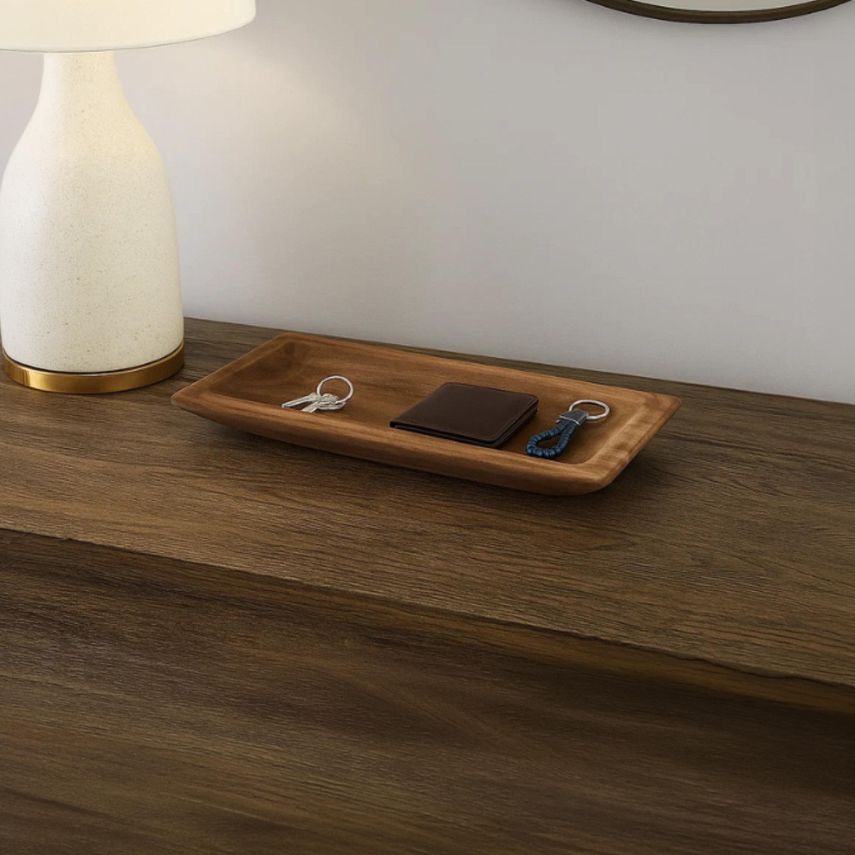 صينية تقديم ديكور مستطيلة خشبية سوداء بتصميم عصري من ماريا هومز-household-decor-boxesandtrays-image-2