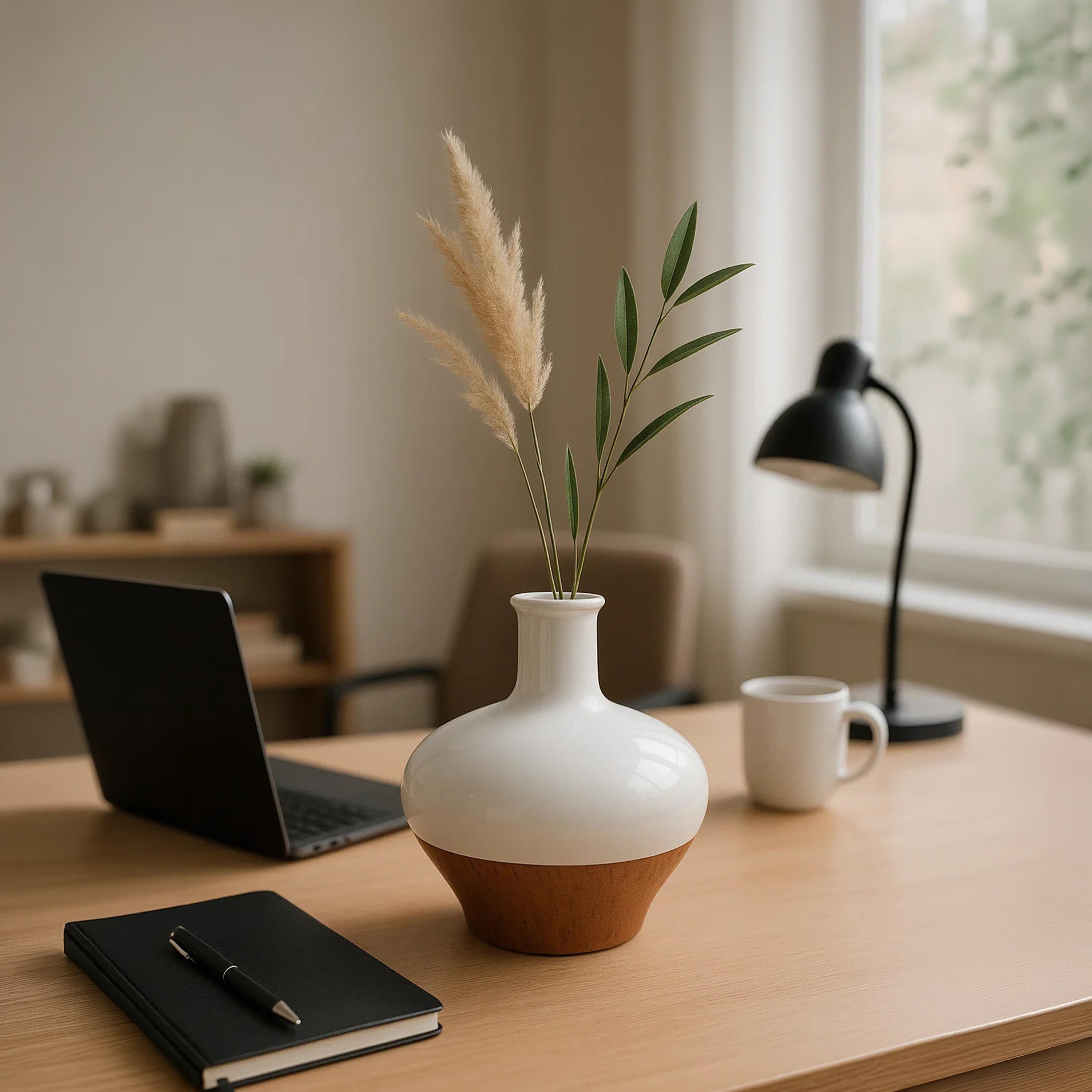 مزهرية سيراميك متعددة الألوان بتأثير الفلين من ماريا هومز-household-decor-vasesandbowls-image-2