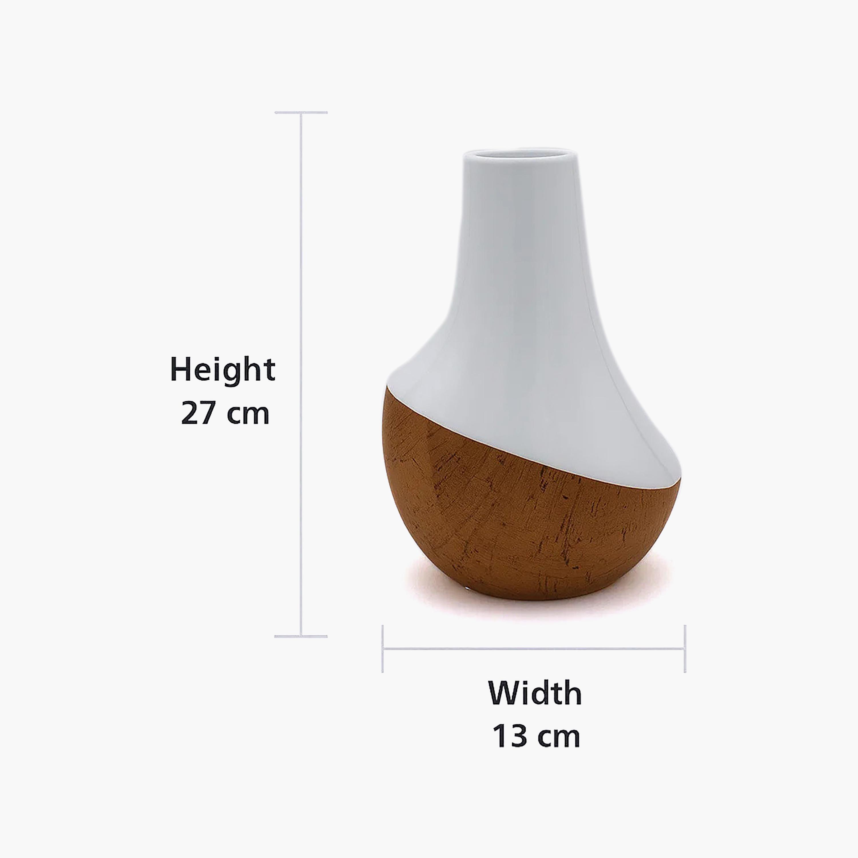 Maria Homes Multicolour Ceramic Cork-Effect Vase-household-decor-vasesandbowls-image-5