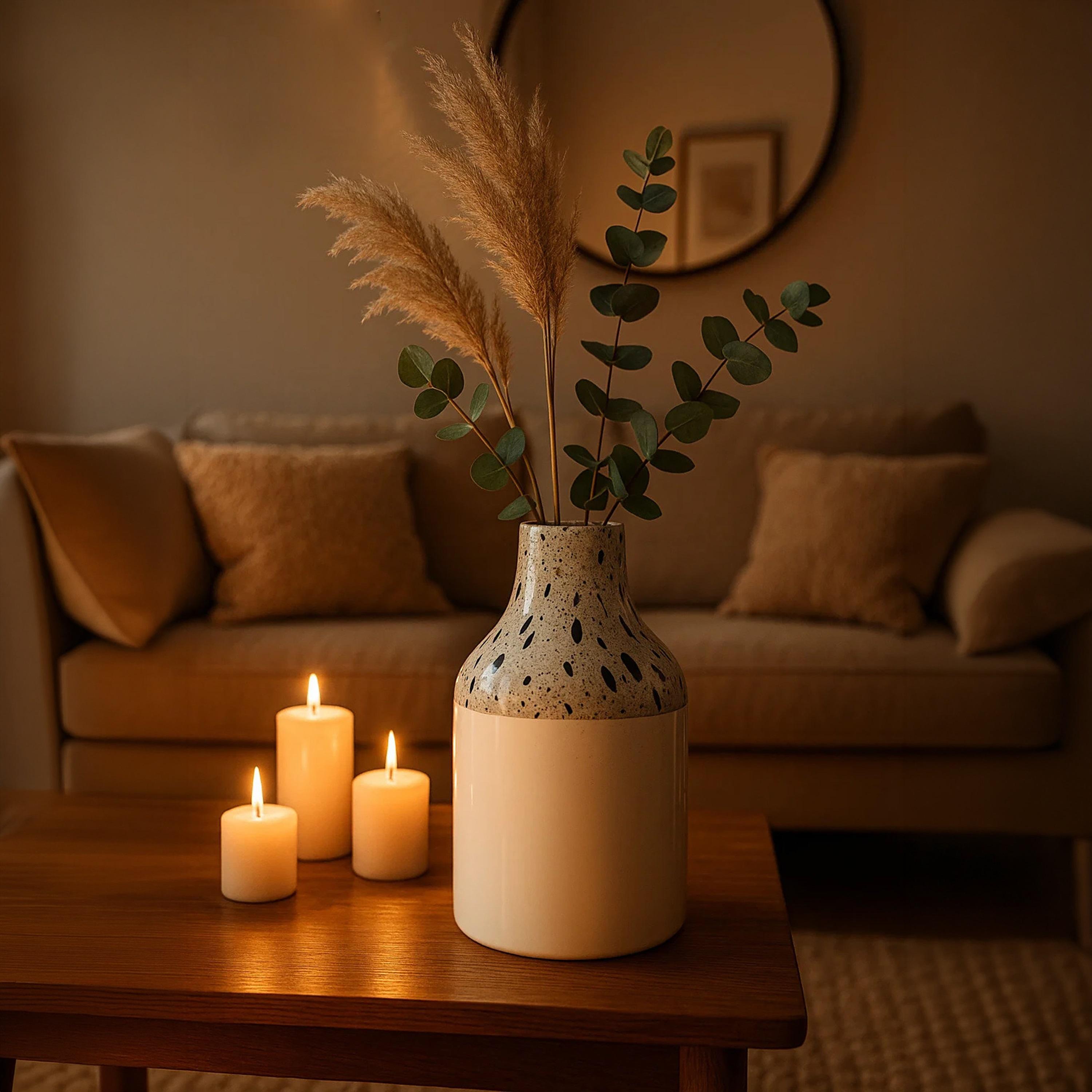 مزهرية سيراميك بنقشة تيرازو متعددة الألوان من ماريا هومز-household-decor-vasesandbowls-image-2