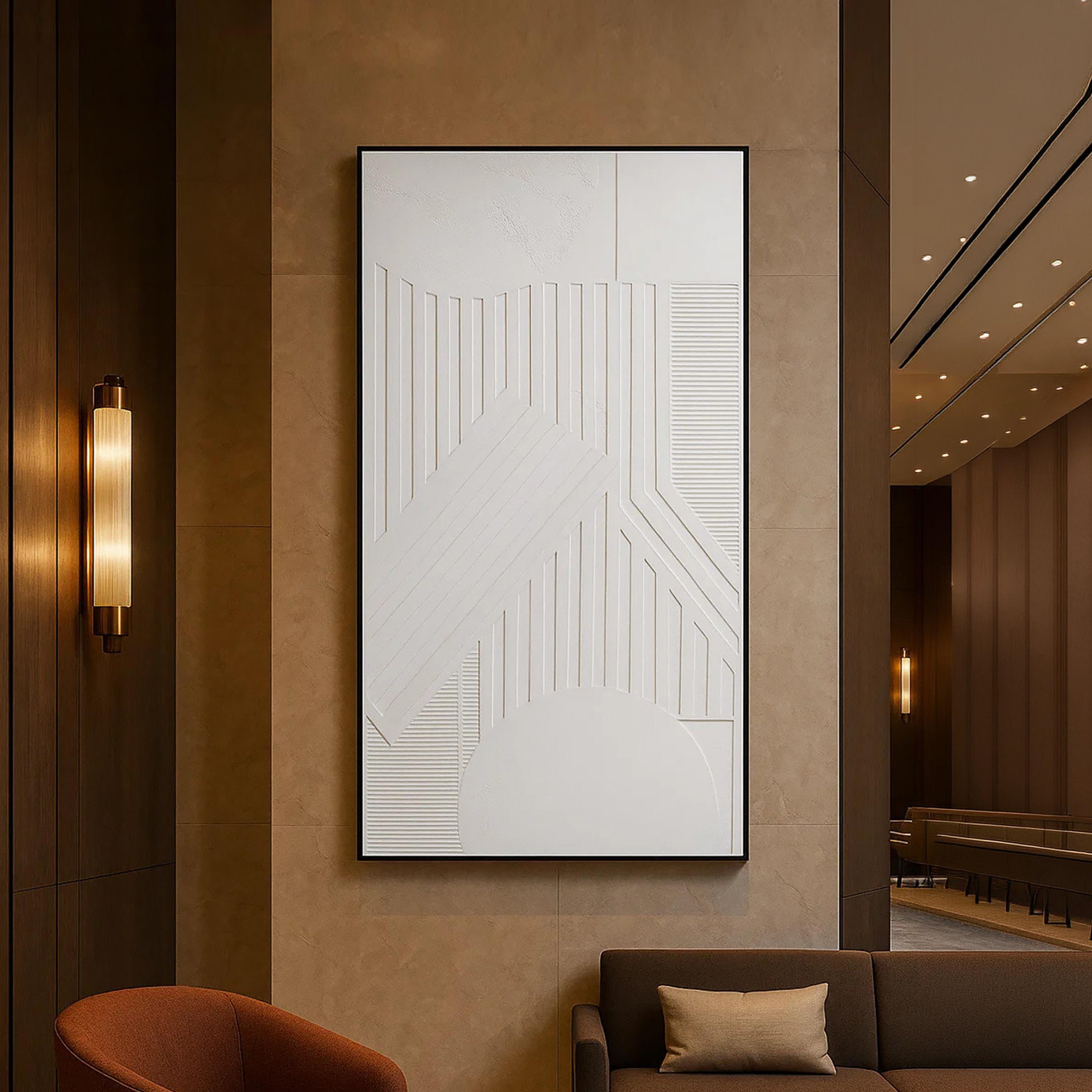 لوحة جدارية بتصميم هندسي أبيض من ماريا هومز-household-walldecorandmirrors-wallart-image-2