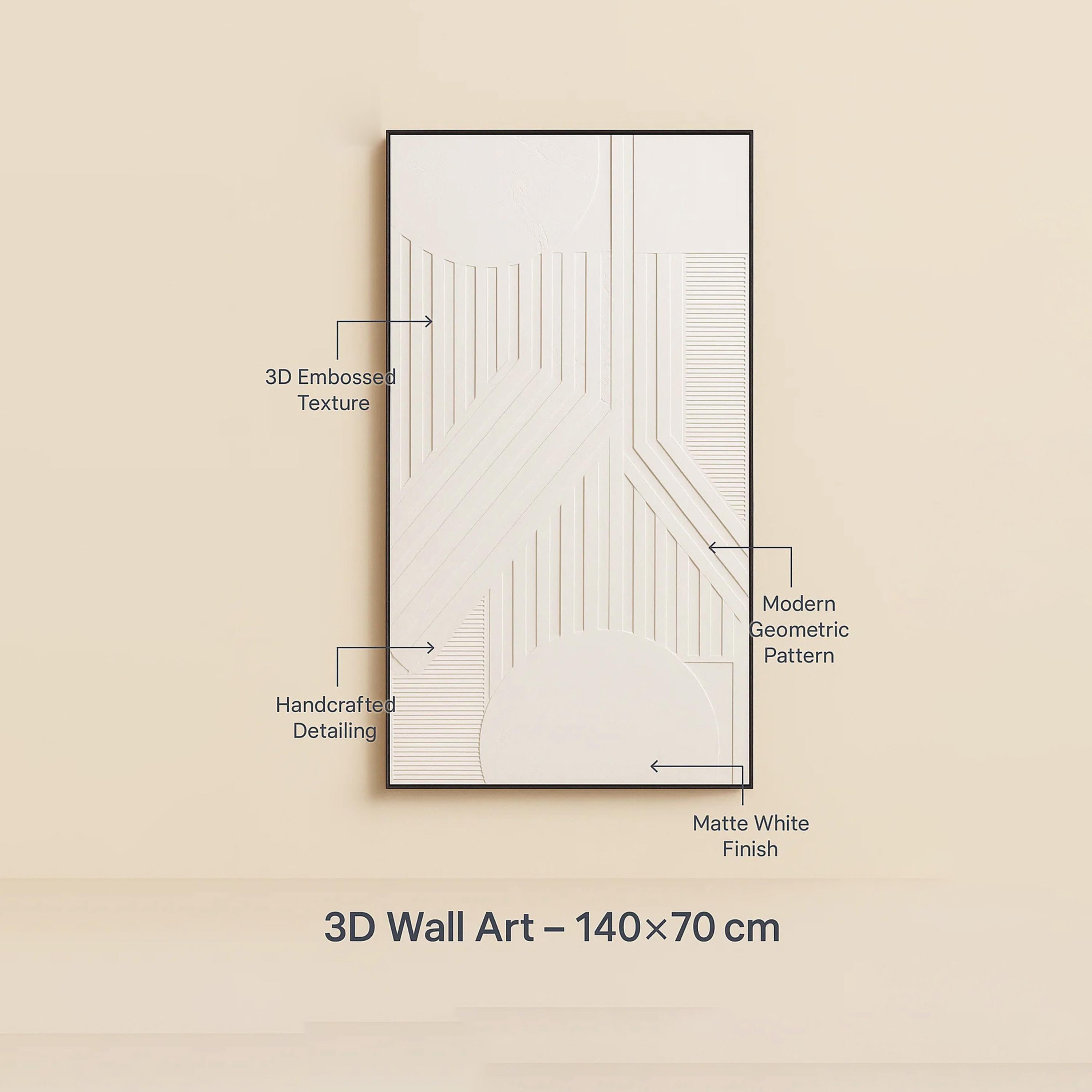 لوحة جدارية بتصميم هندسي أبيض من ماريا هومز-household-walldecorandmirrors-wallart-image-4