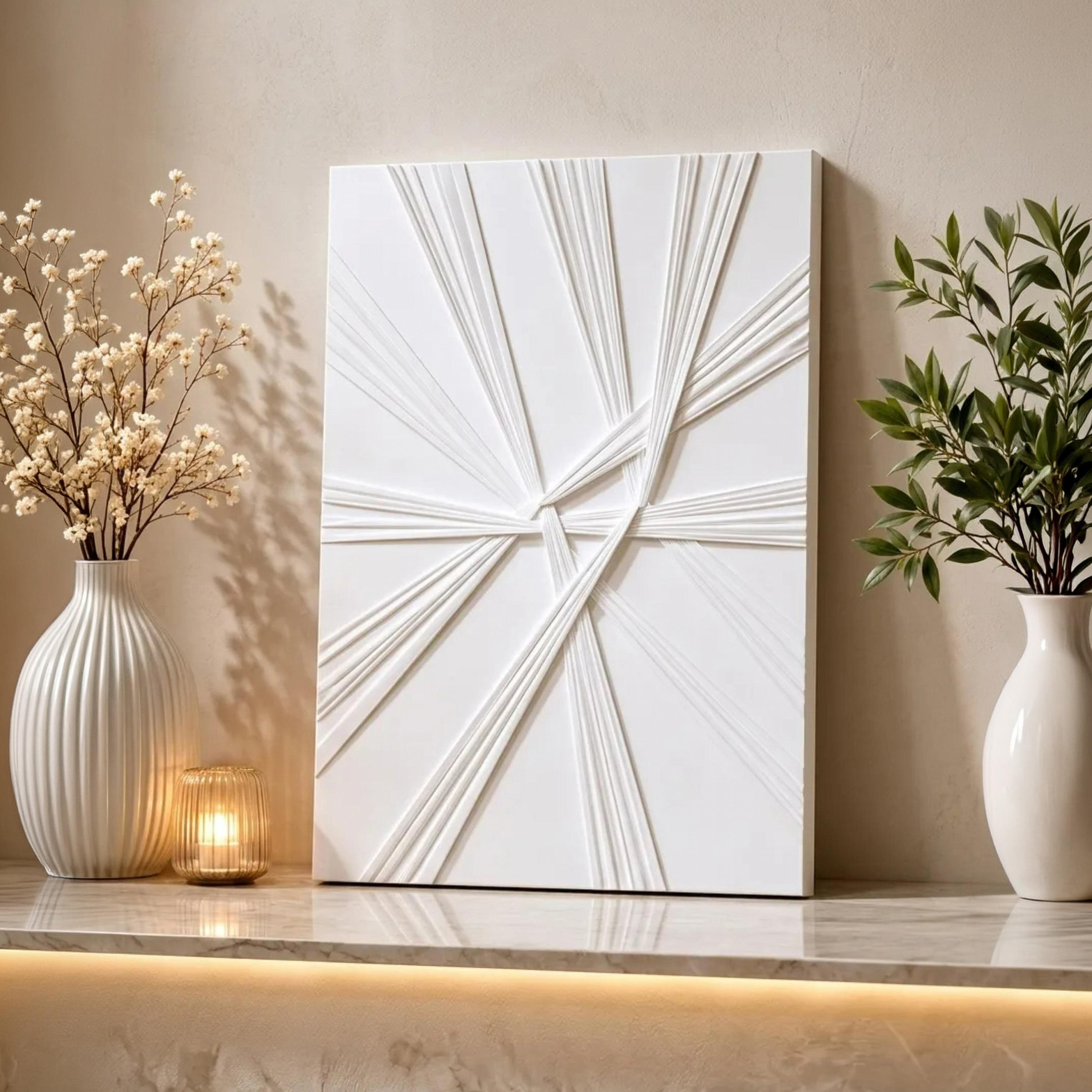 Maria Homes White Canvas Geometric Wall Art-household-walldecorandmirrors-wallart-image-1