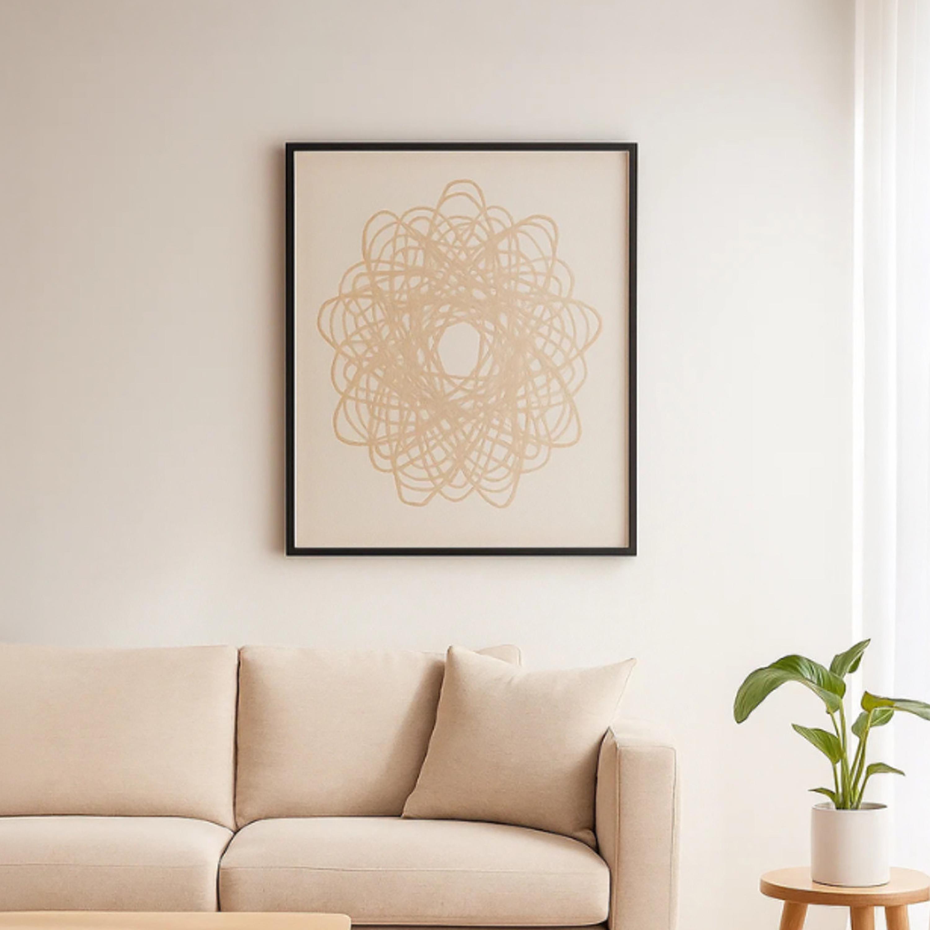 Maria Homes Multicolour Canvas Line Pattern Framed Wall Art-household-walldecorandmirrors-wallart-image-1