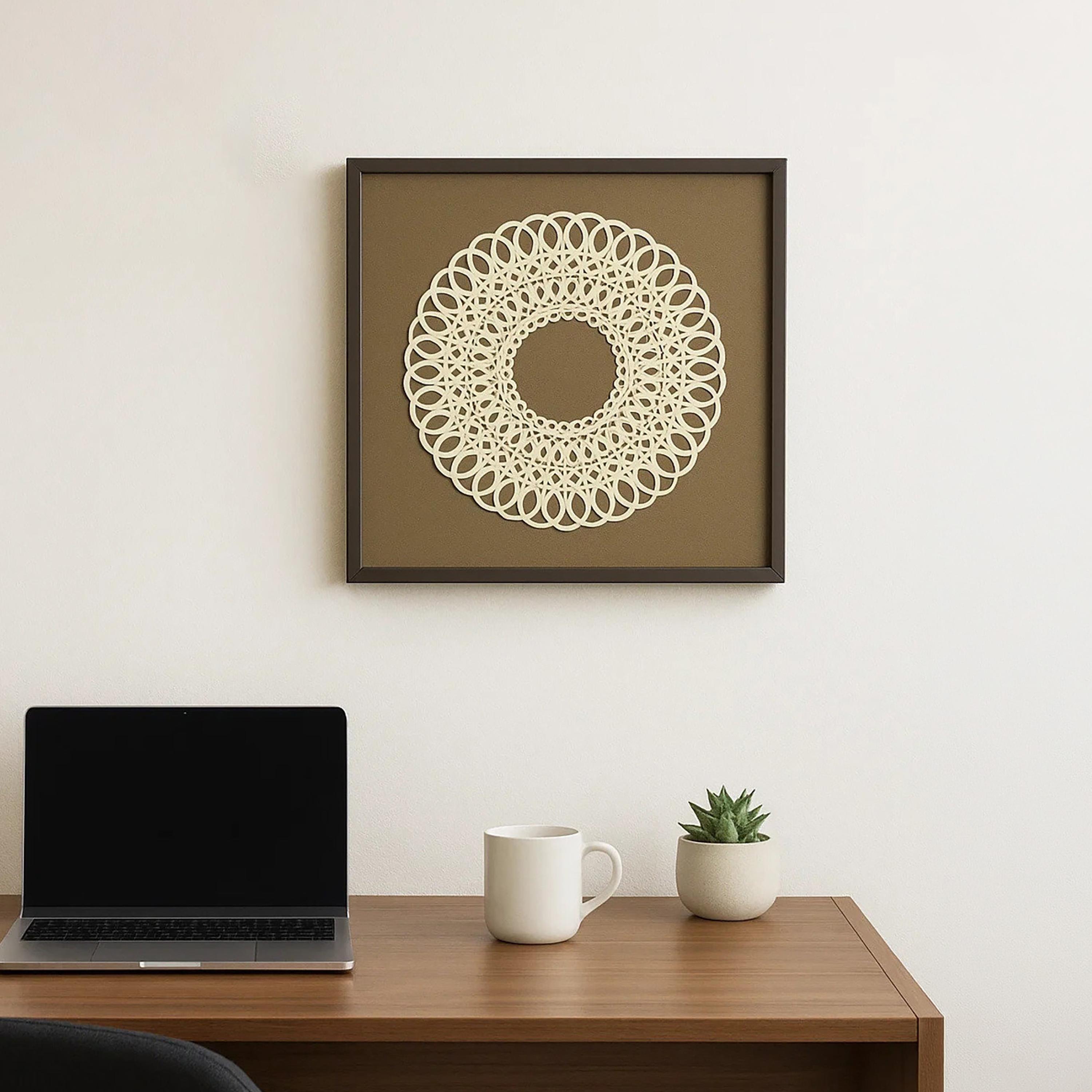 Maria Homes Multicolour Canvas Mandala Pattern Framed Wall Art-household-walldecorandmirrors-wallart-image-1