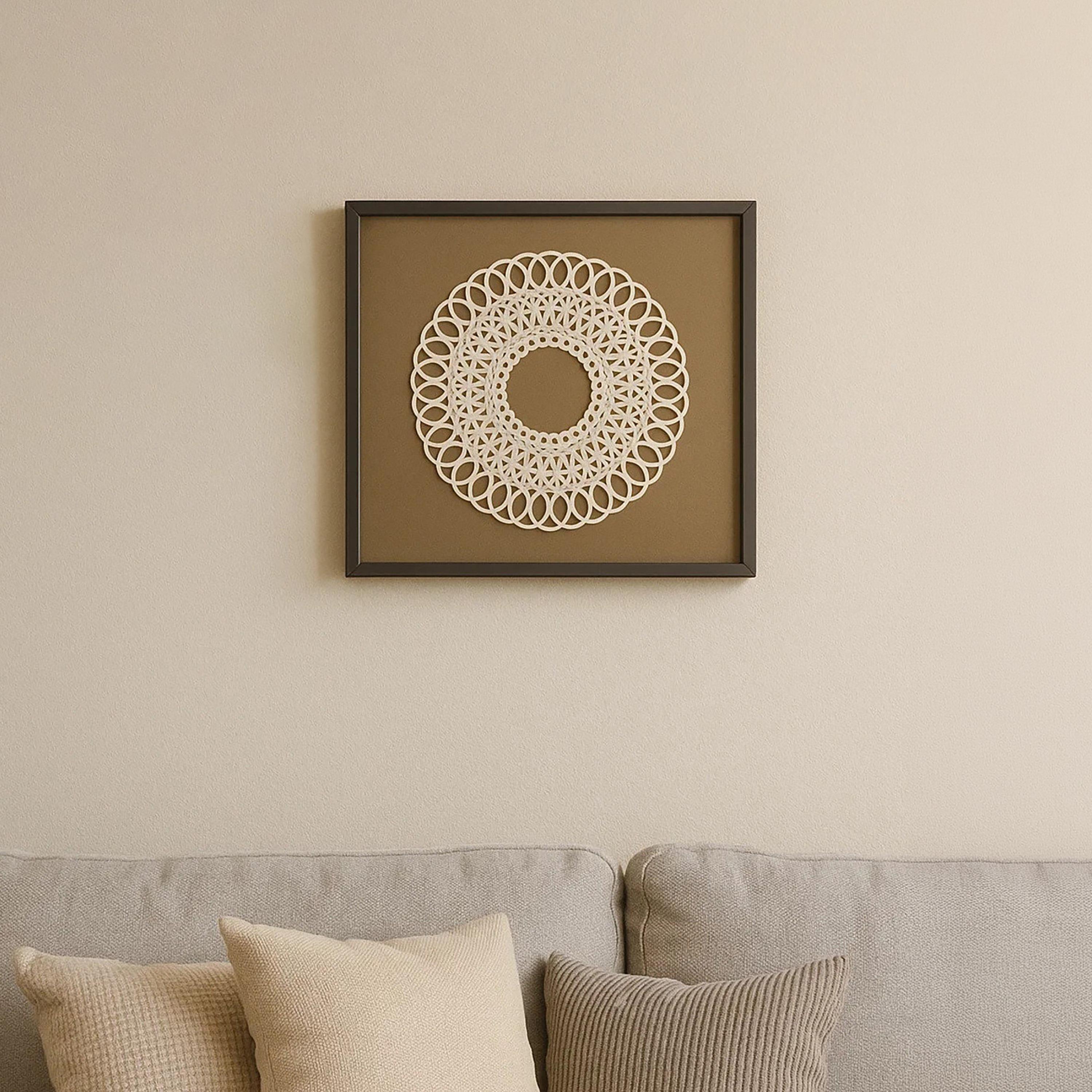 Maria Homes Multicolour Canvas Mandala Pattern Framed Wall Art-household-walldecorandmirrors-wallart-image-3