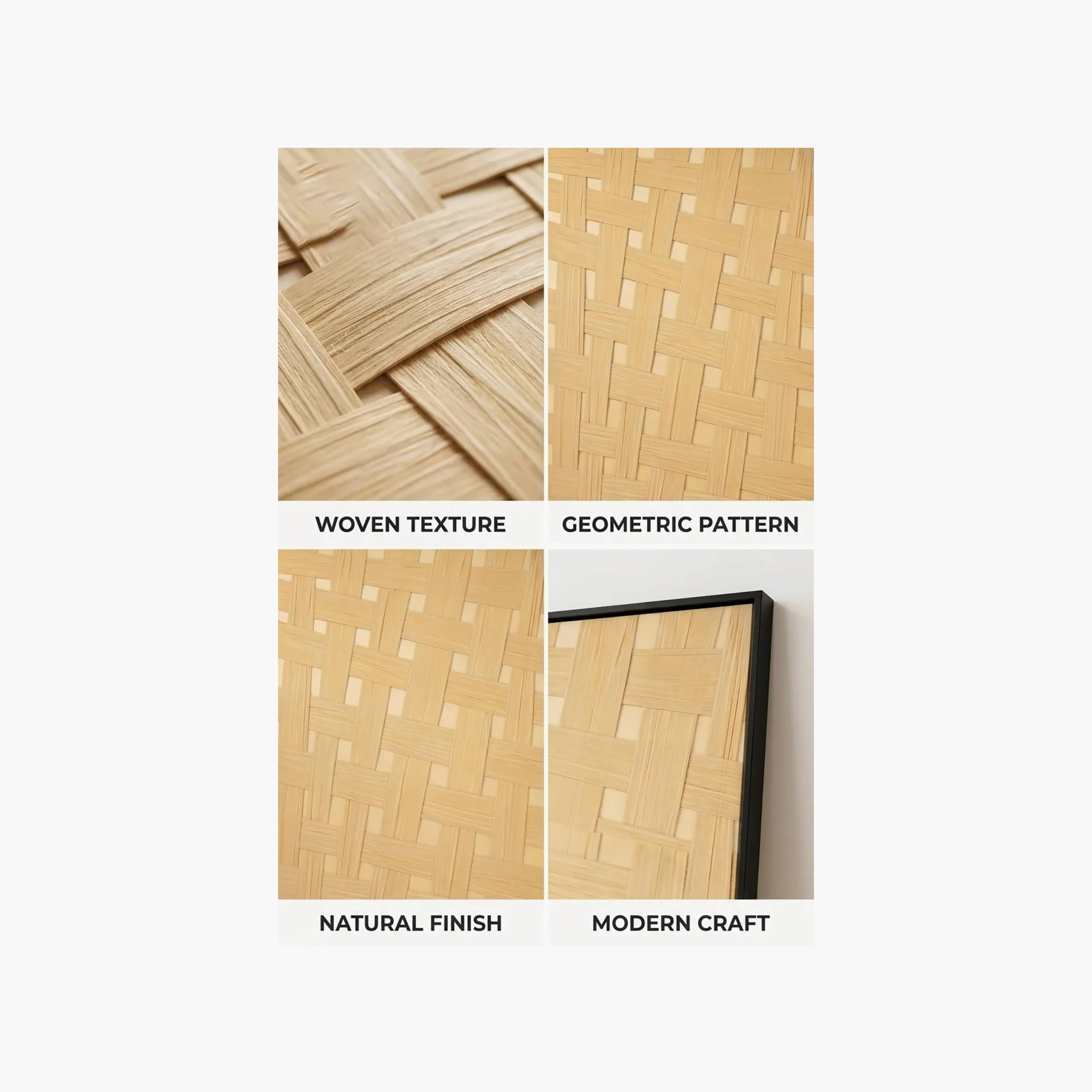 Maria Homes Brown Woven Pattern Framed Wall Art-household-walldecorandmirrors-wallart-image-3