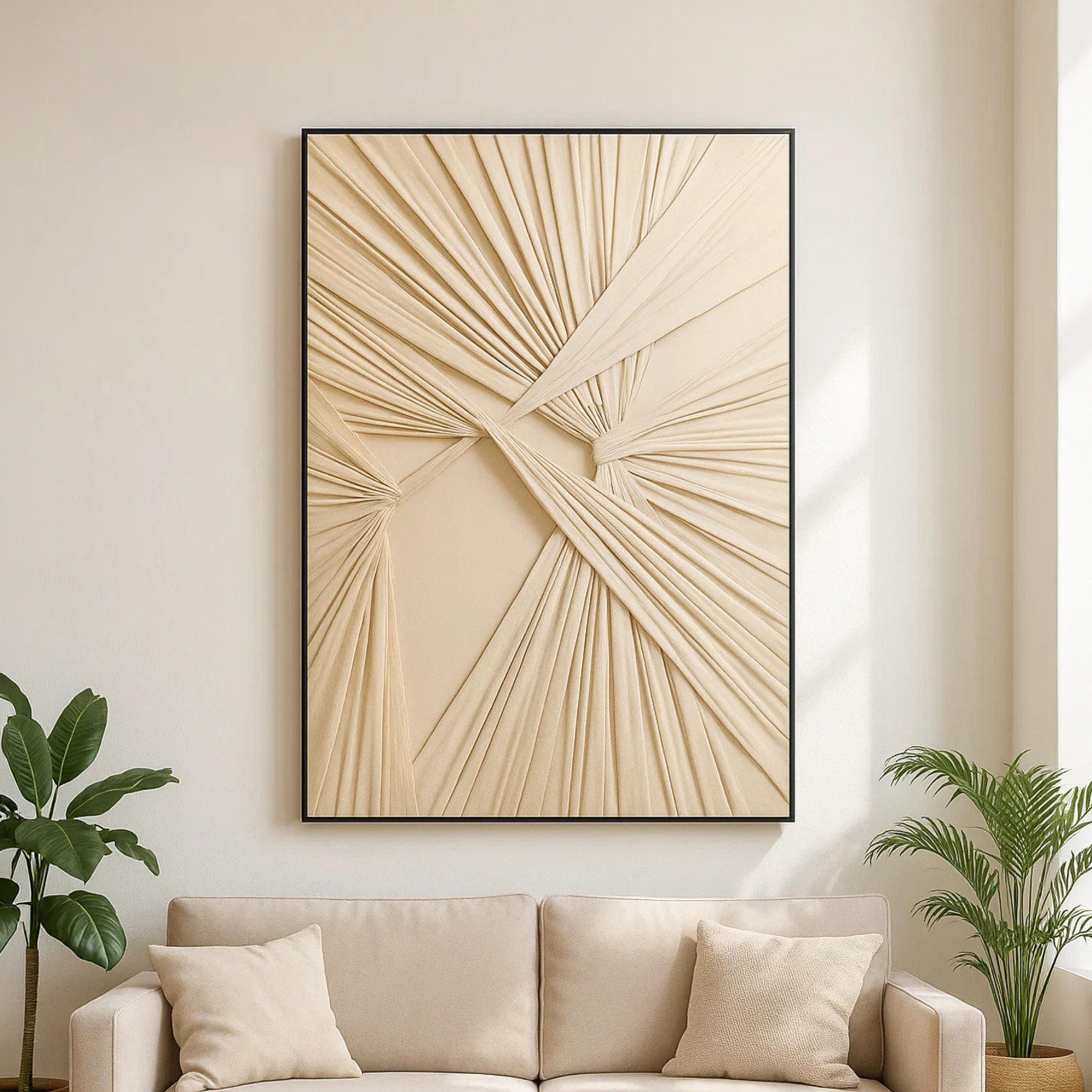 لوحة جدارية مؤطرة بطبعة تجريدية من قماش الكانفاس بلون البيج من ماريا هومز-household-walldecorandmirrors-wallart-image-1