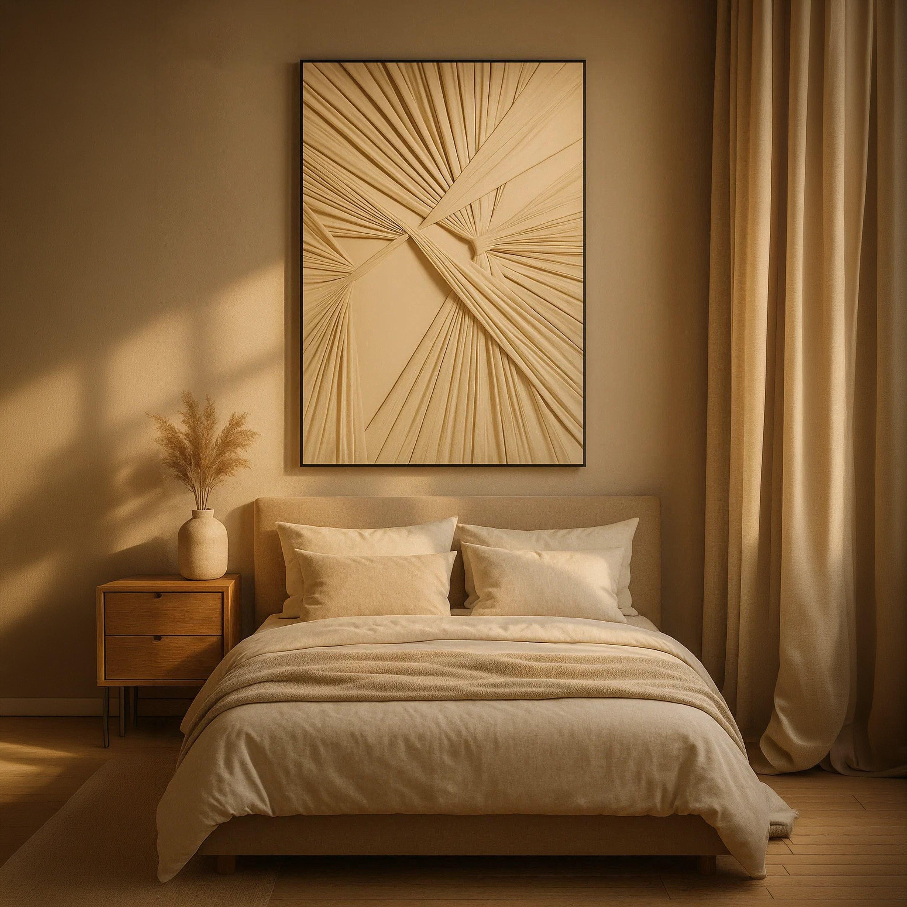 لوحة جدارية مؤطرة بطبعة تجريدية من قماش الكانفاس بلون البيج من ماريا هومز-household-walldecorandmirrors-wallart-image-3