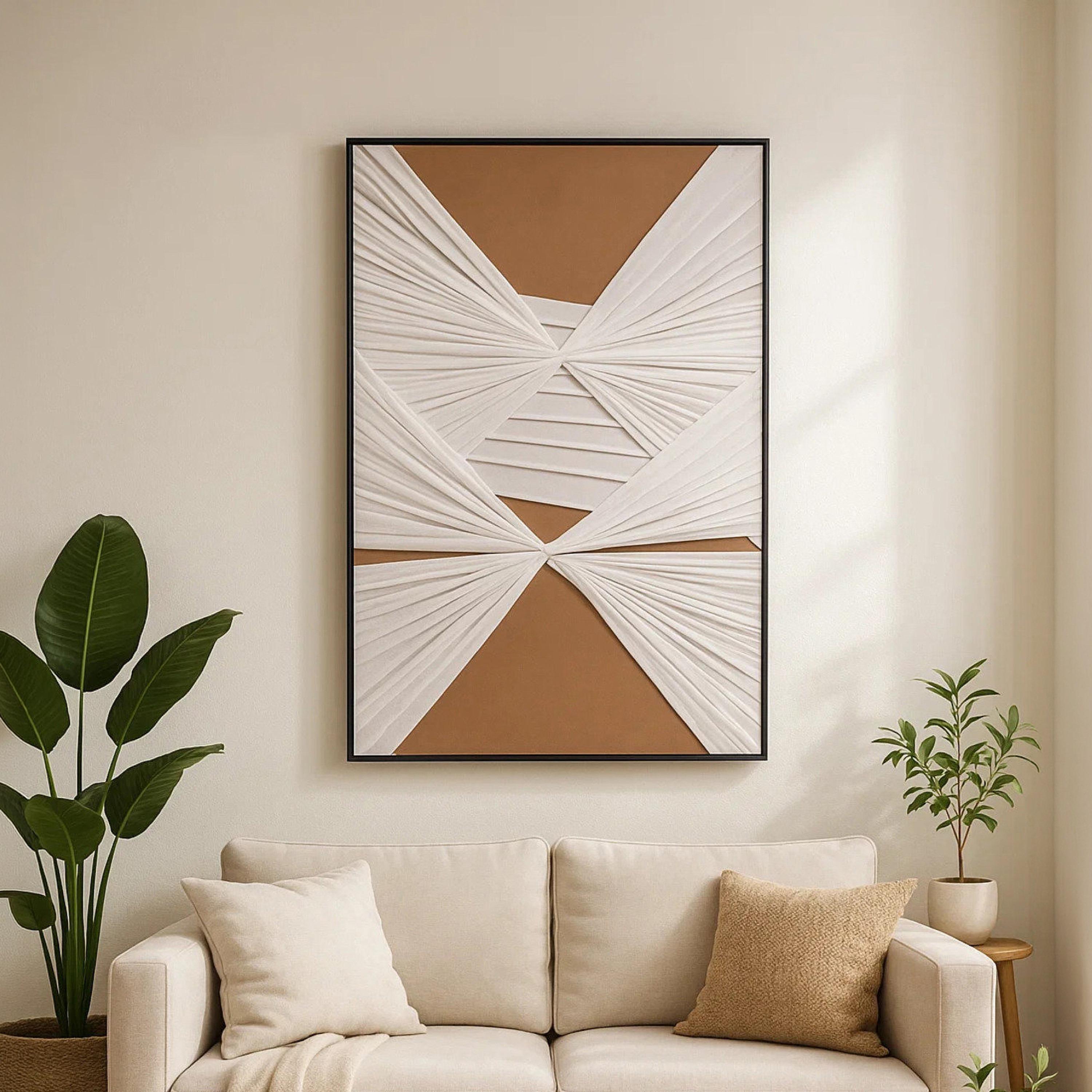 Maria Homes White Canvas Abstract Framed Wall Art-household-walldecorandmirrors-wallart-image-1