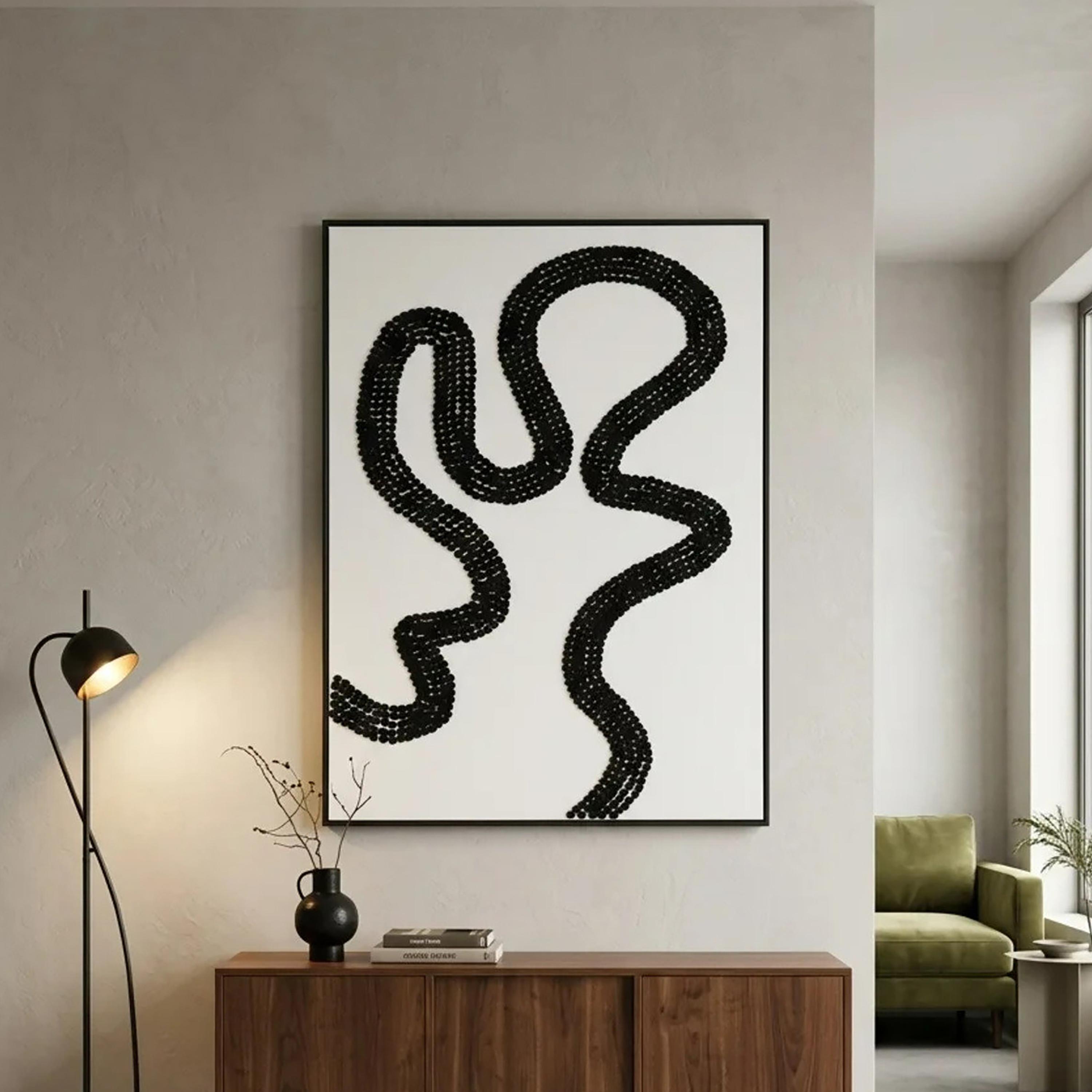 لوحة جدارية مؤطرة بنقشة خطوط متعددة الألوان من ماريا هومز-household-walldecorandmirrors-wallart-image-1
